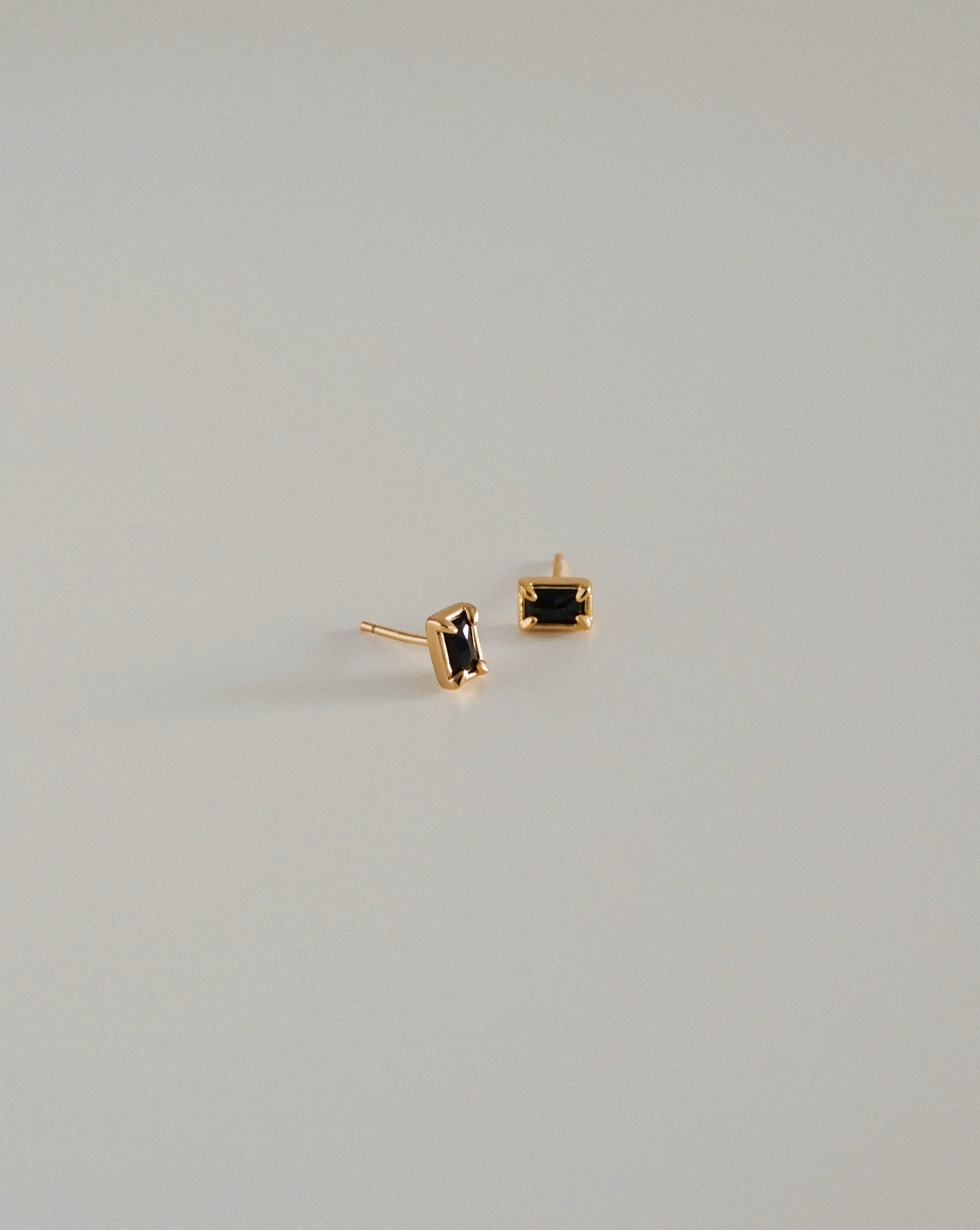 Aura Midnight Stud Earrings in Gold