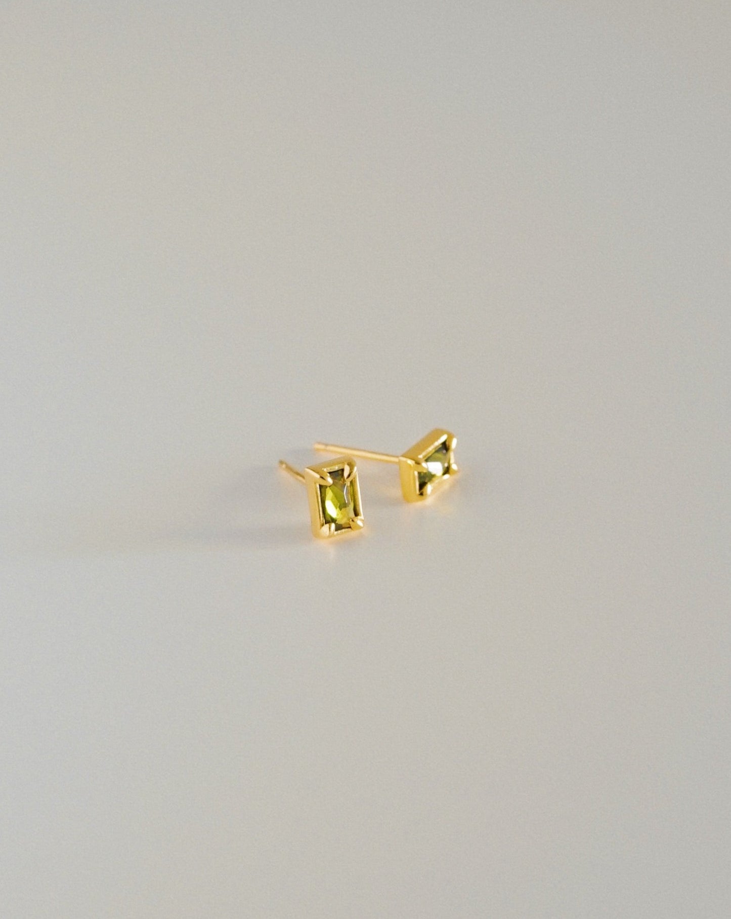 Aura Sage Stud Earrings in Gold