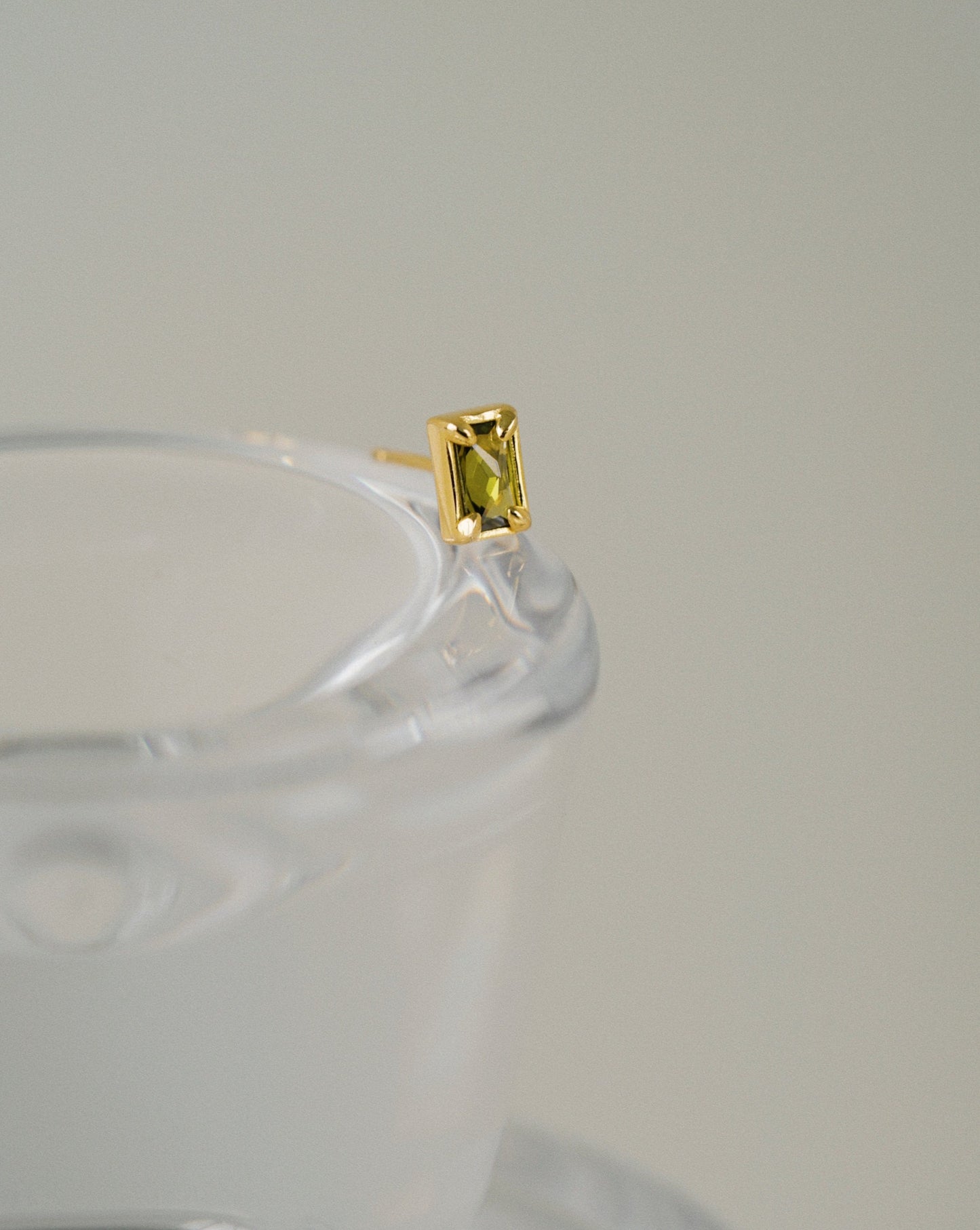 Aura Sage Stud Earrings in Gold