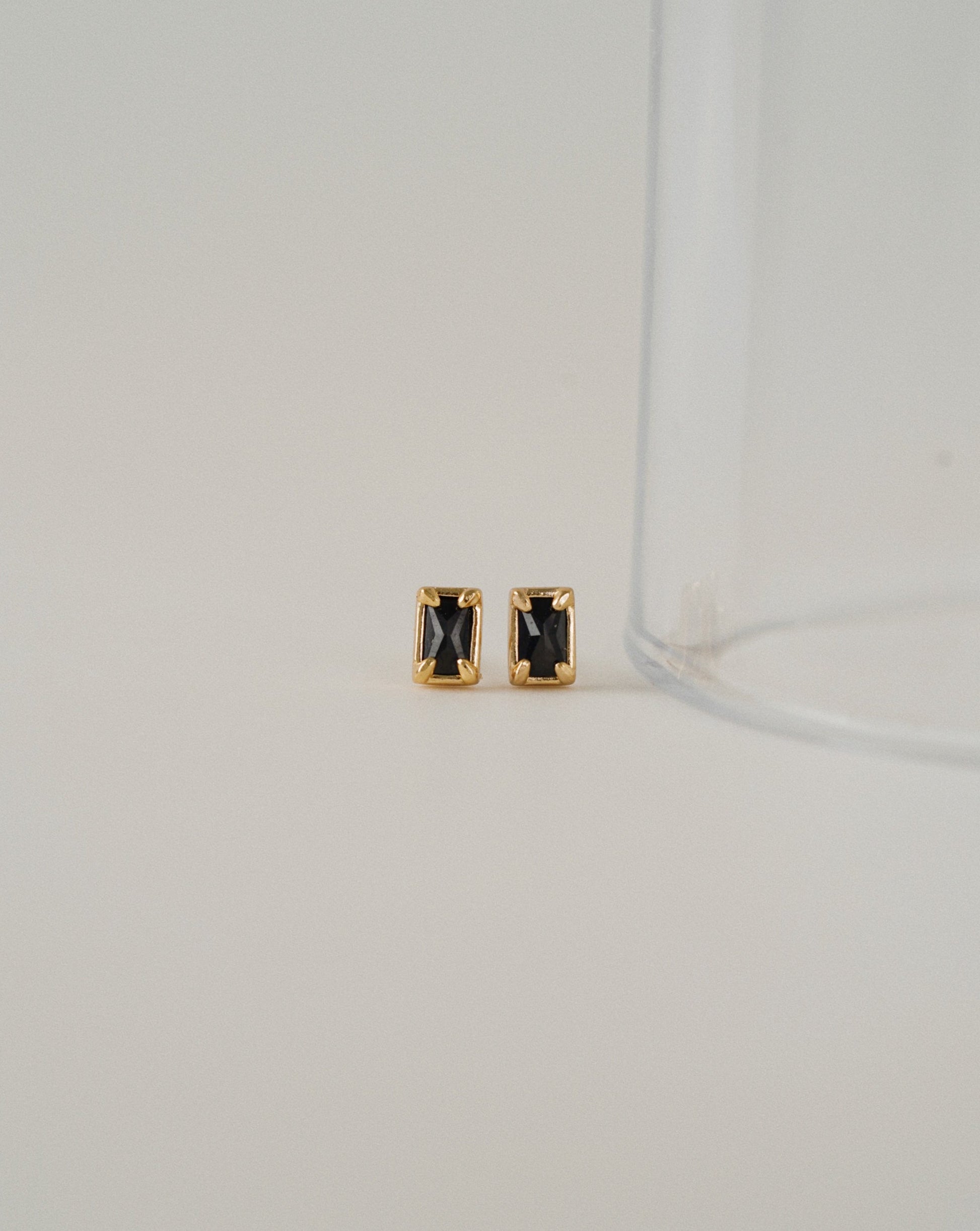 Aura Midnight Stud Earrings in Gold