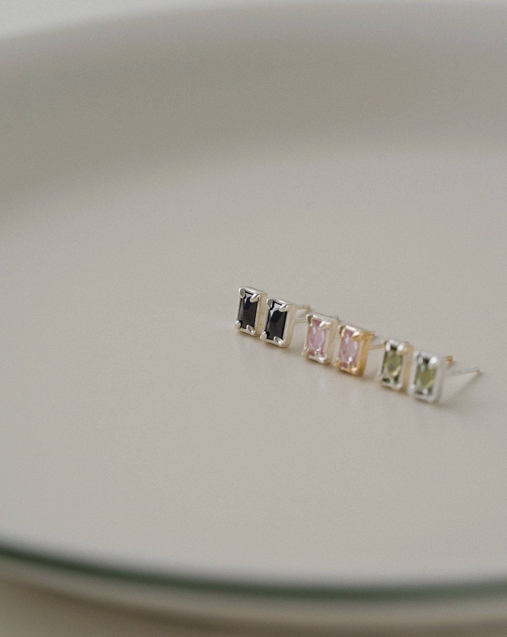Aura Midnight Stud Earrings in Silver