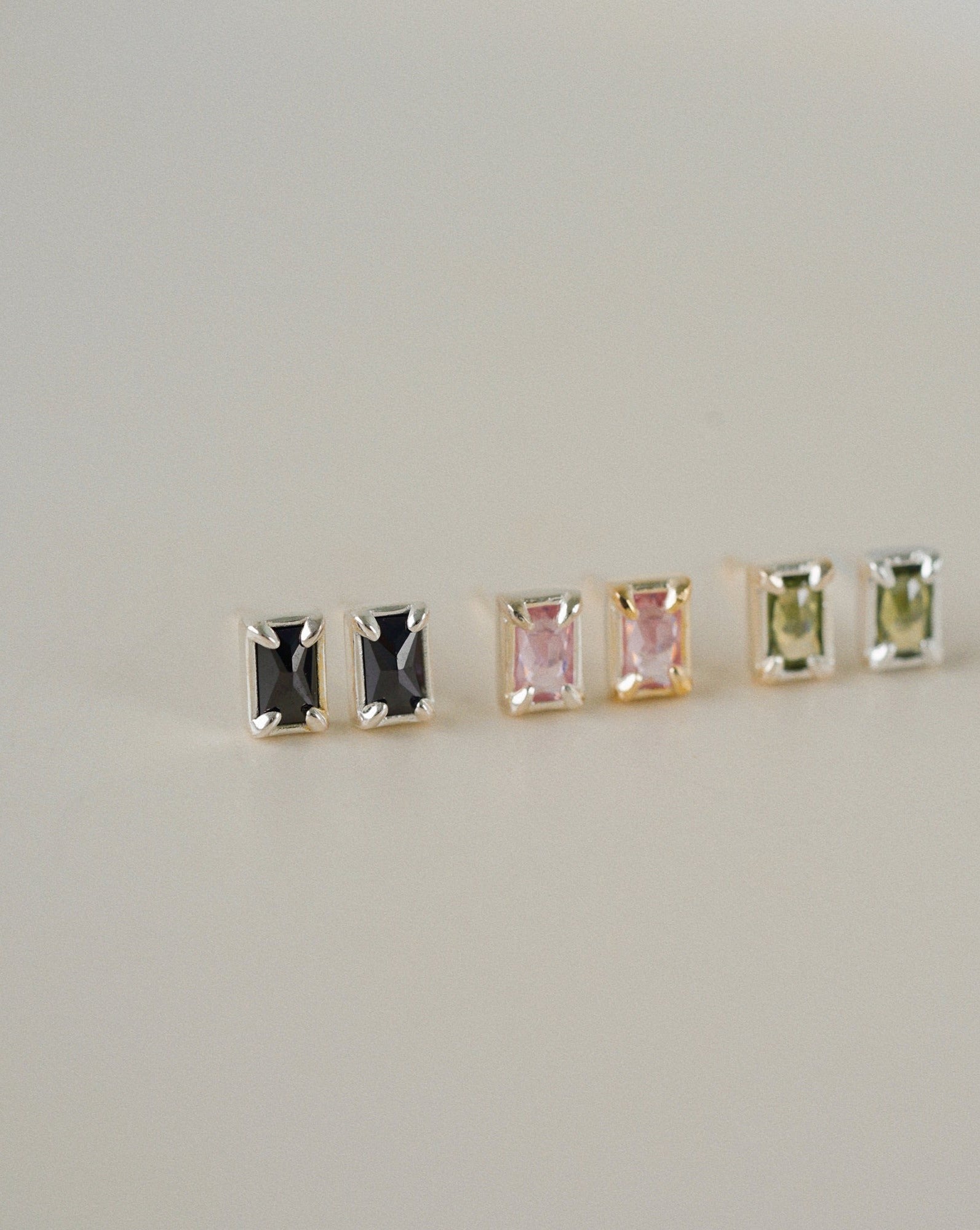 Aura Midnight Stud Earrings in Silver