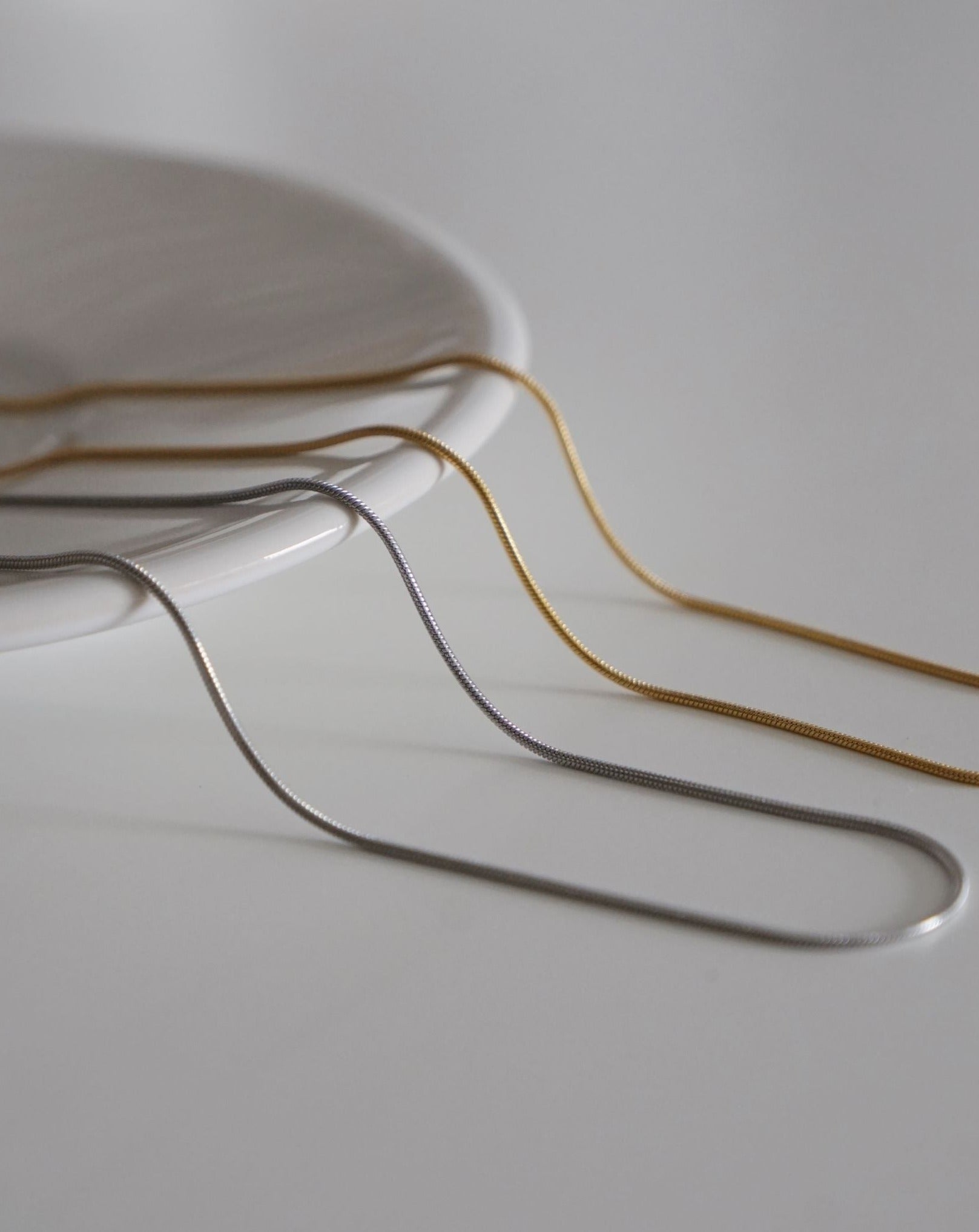 Sleek Snake Chain Necklace in Silver