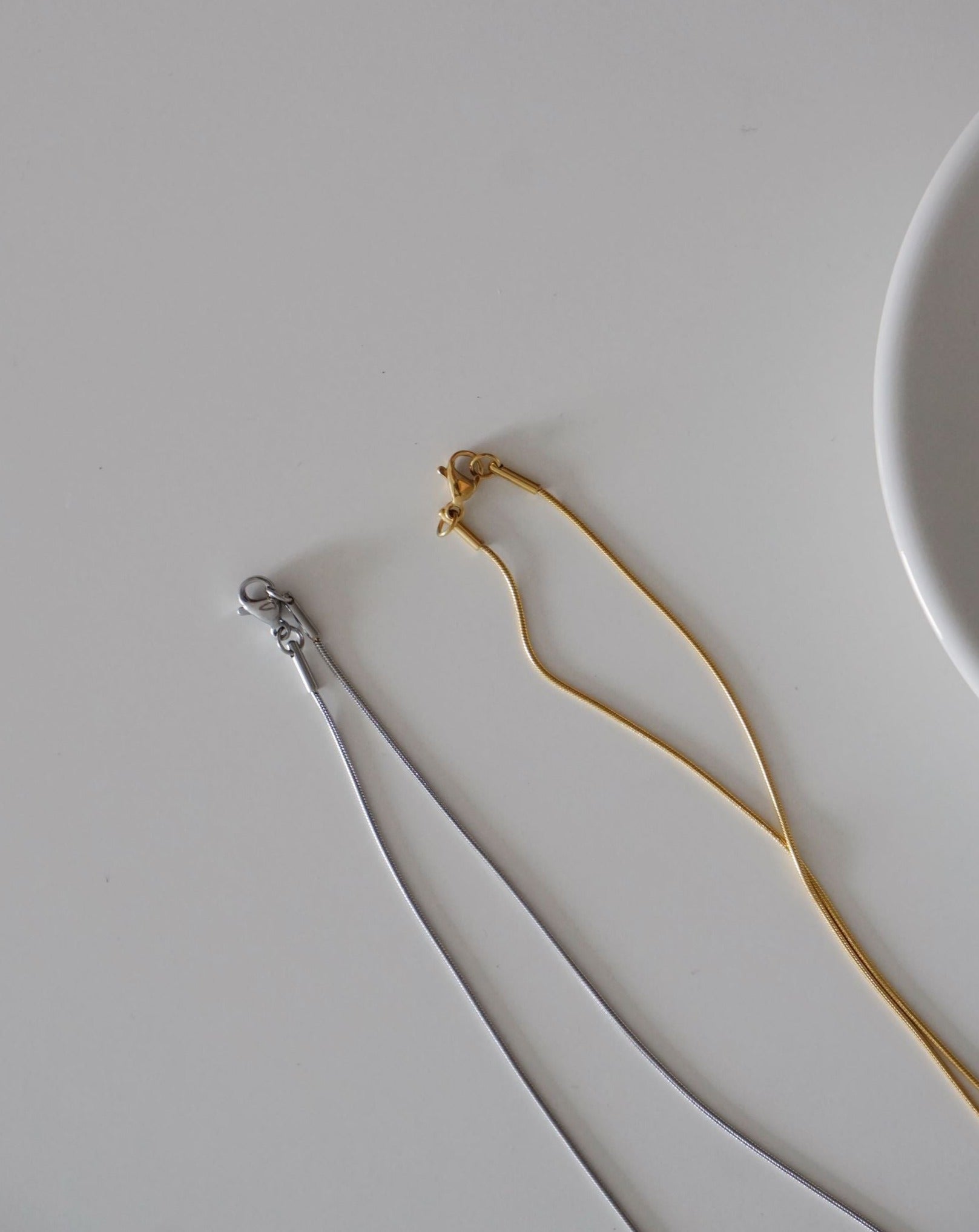 Sleek Snake Chain Necklace in Silver