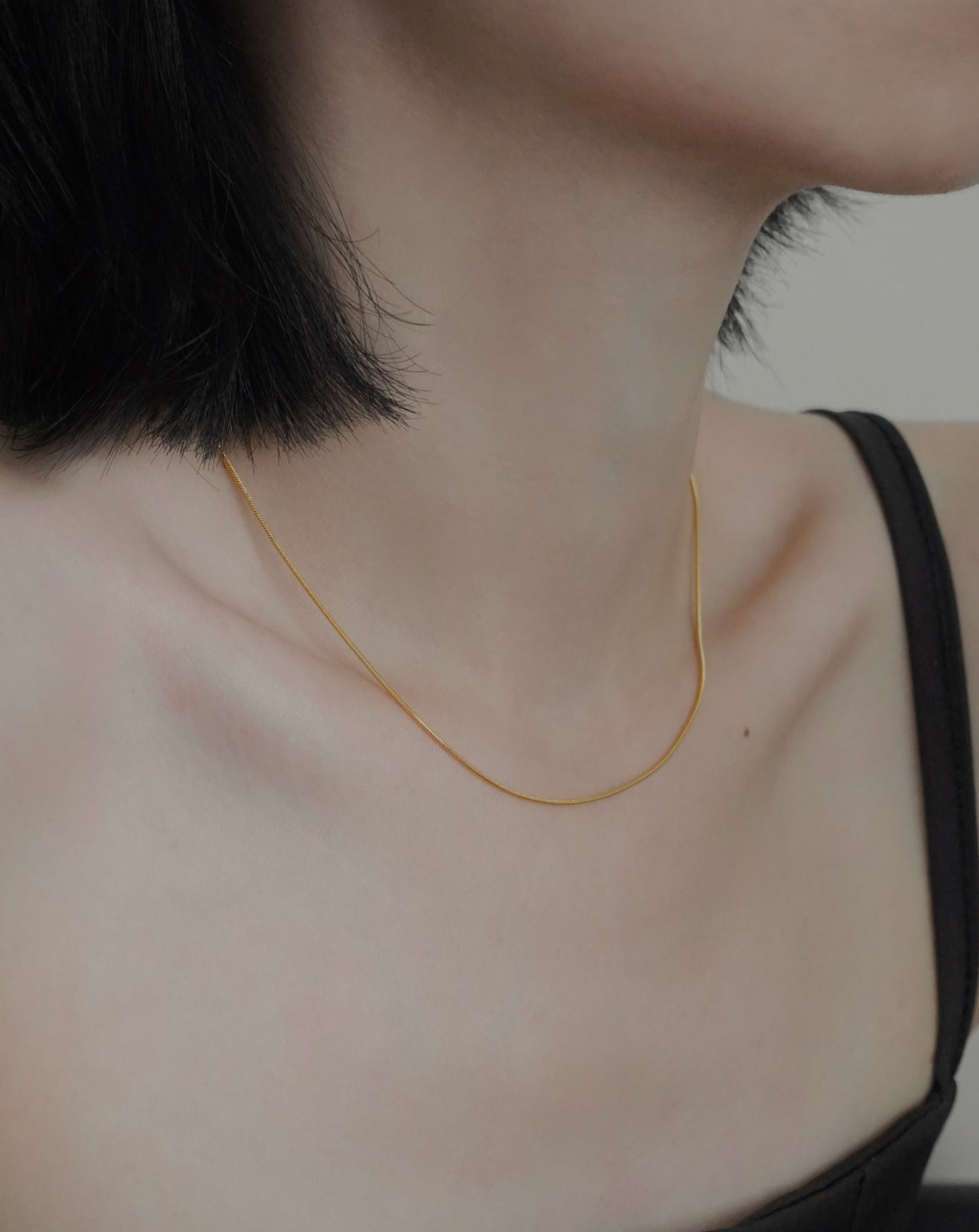 Sleek Snake Chain Necklace in Gold