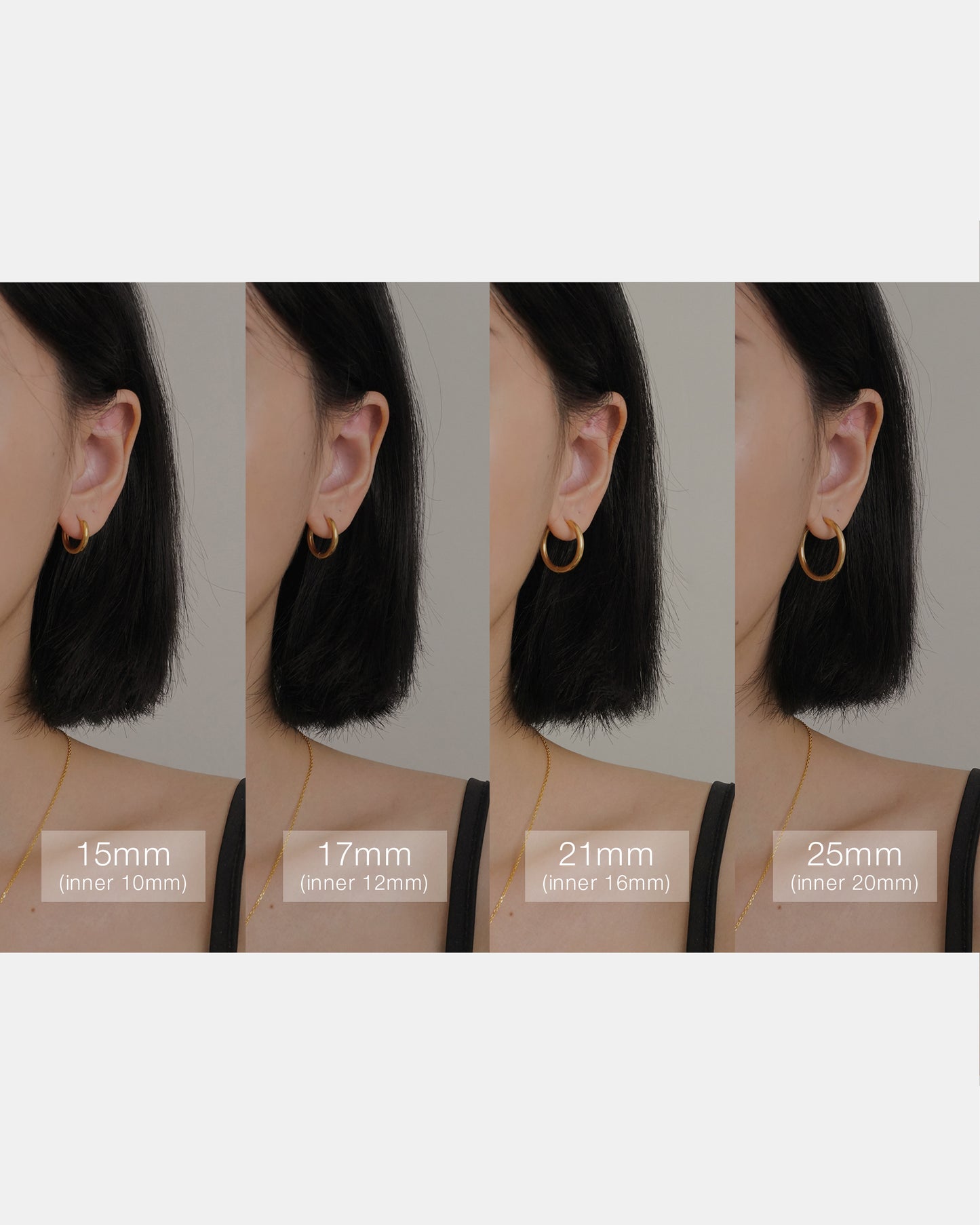 Midi Hoops in Gold