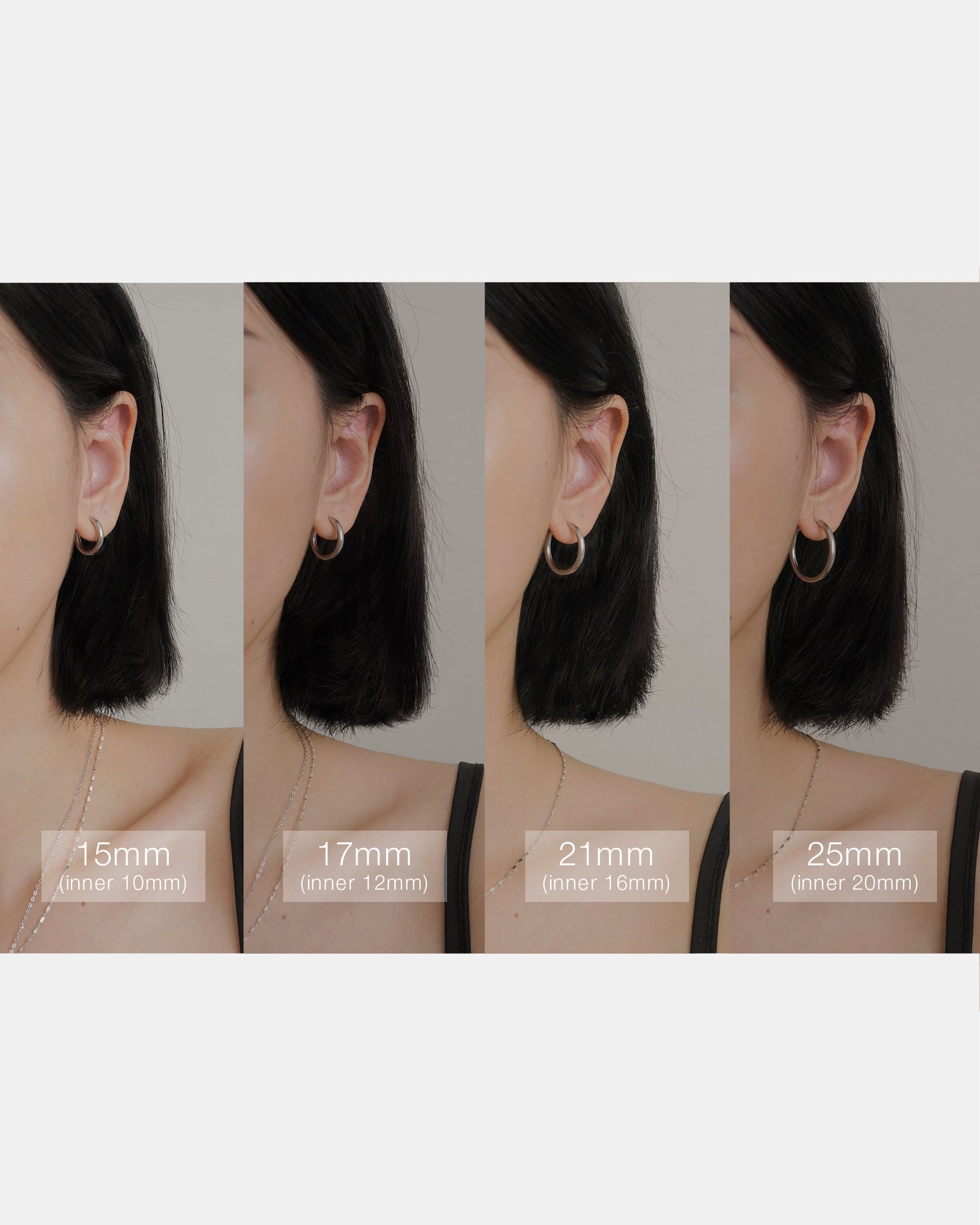 Midi Hoops in Silver