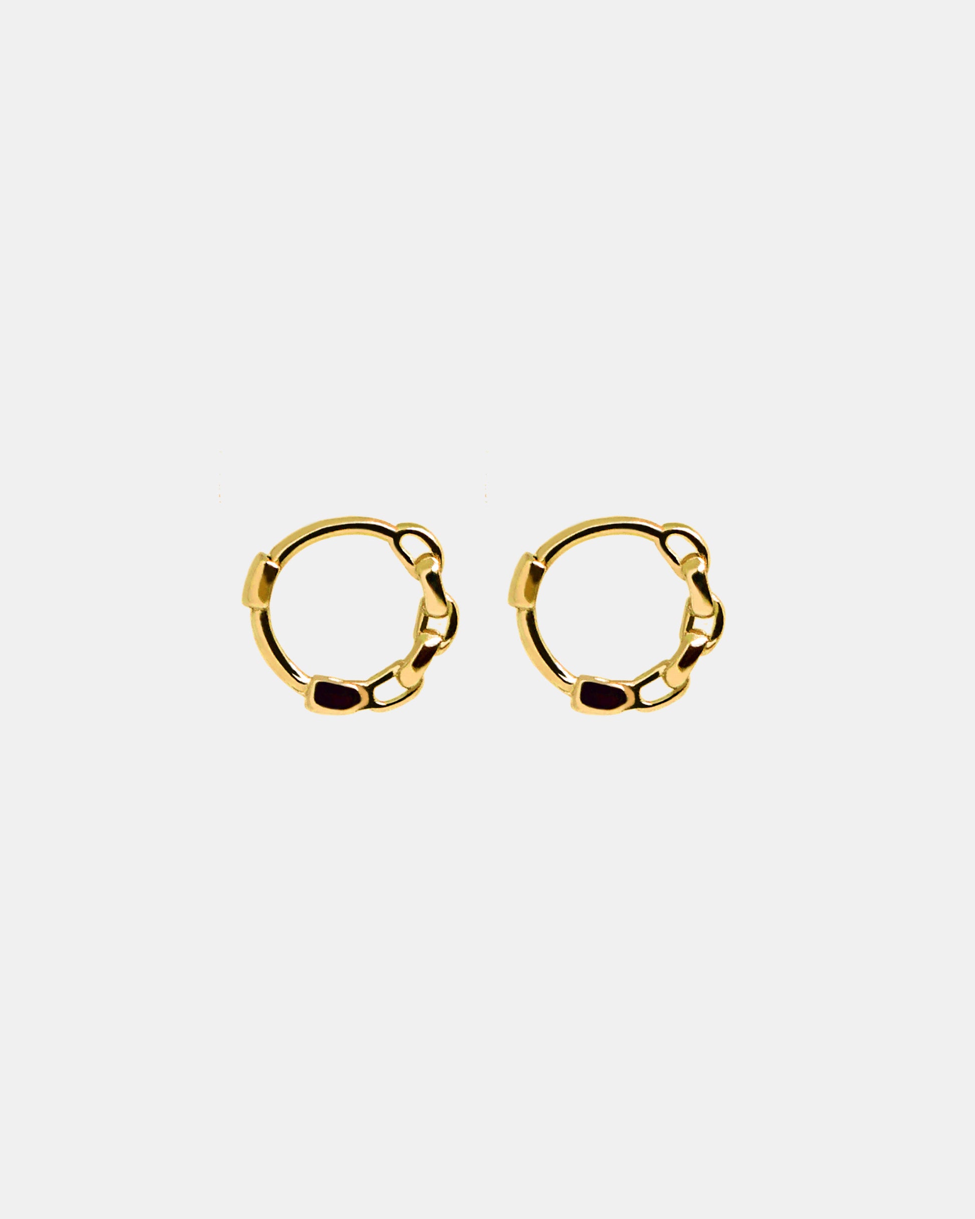 Mini Chain Hoops in Gold