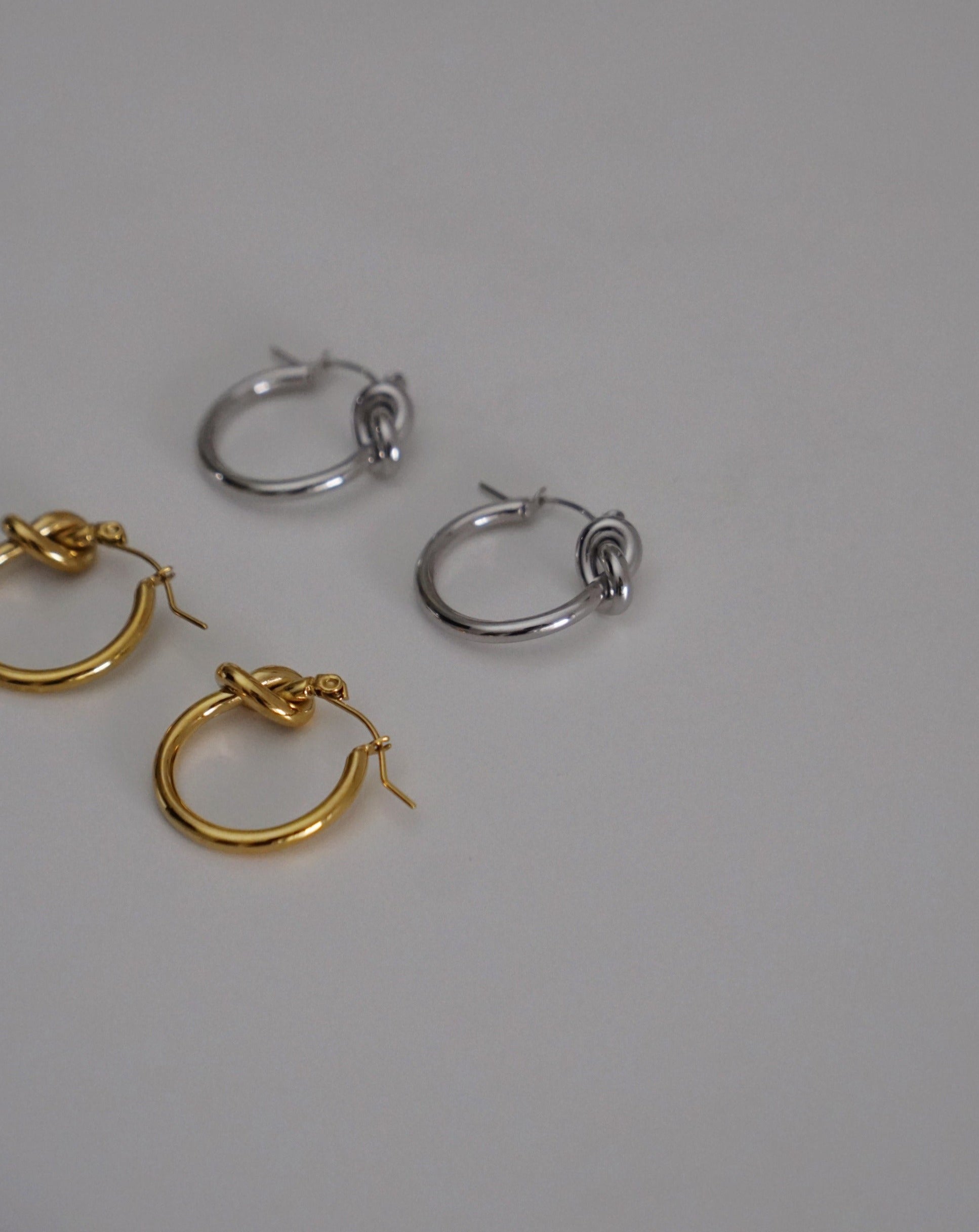 Classic Knot Hoops in Silver
