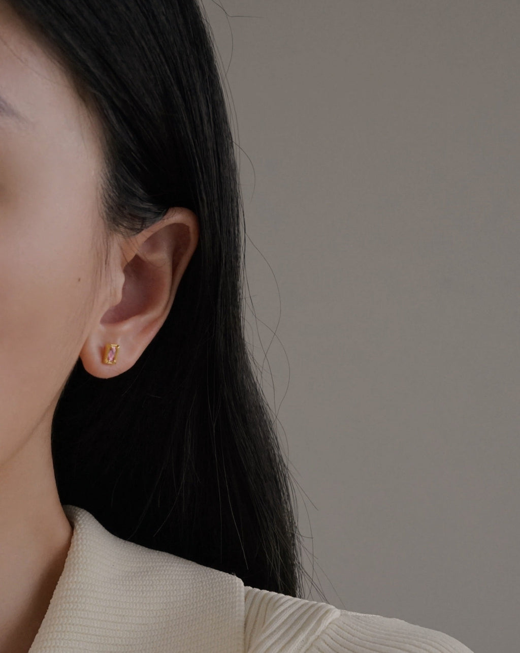 Aura Blush Stud Earrings in Gold