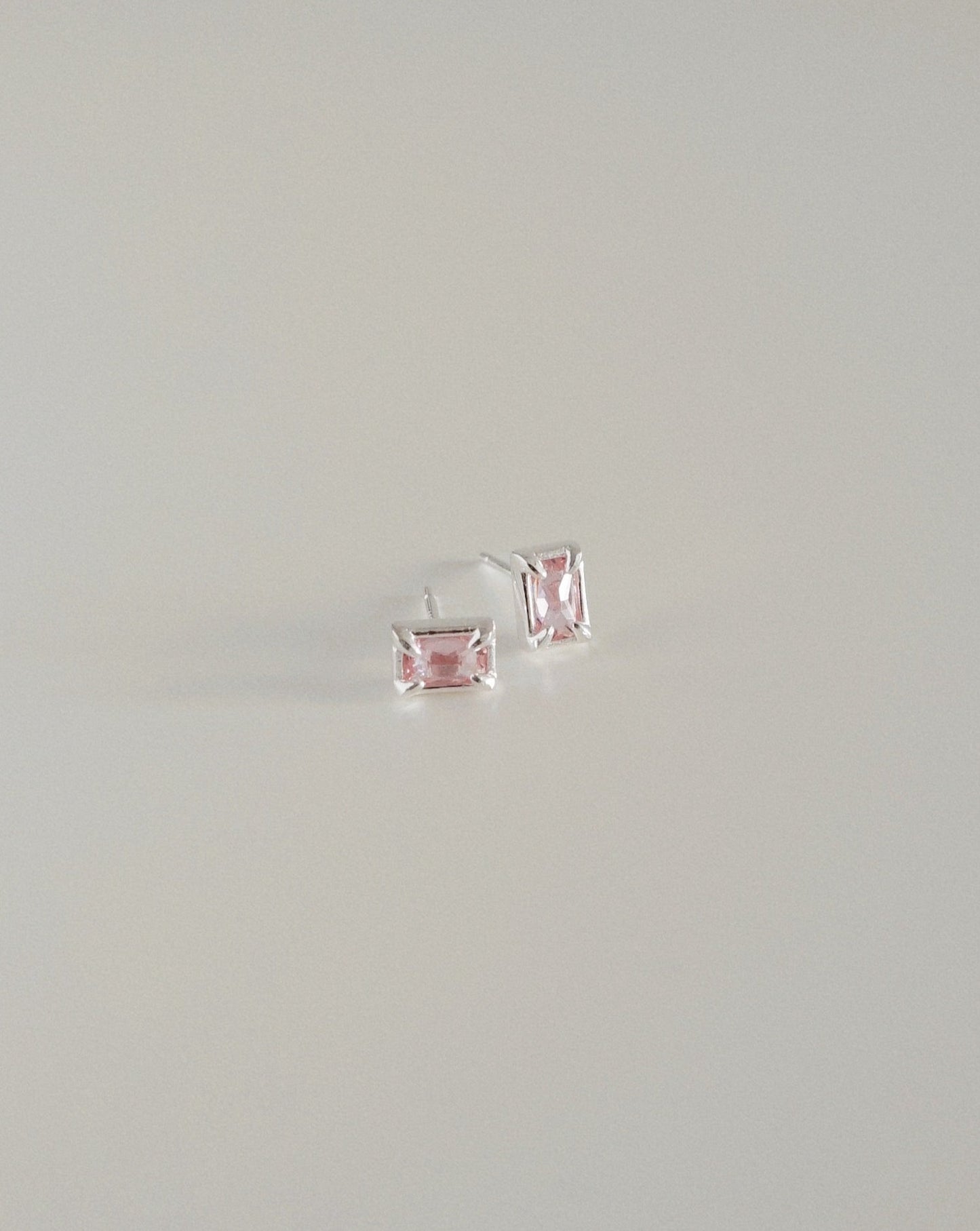 Aura Blush Stud Earrings in Silver