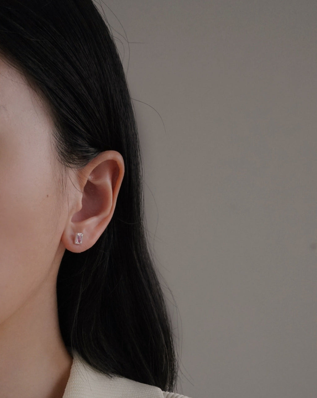 Aura Blush Stud Earrings in Silver