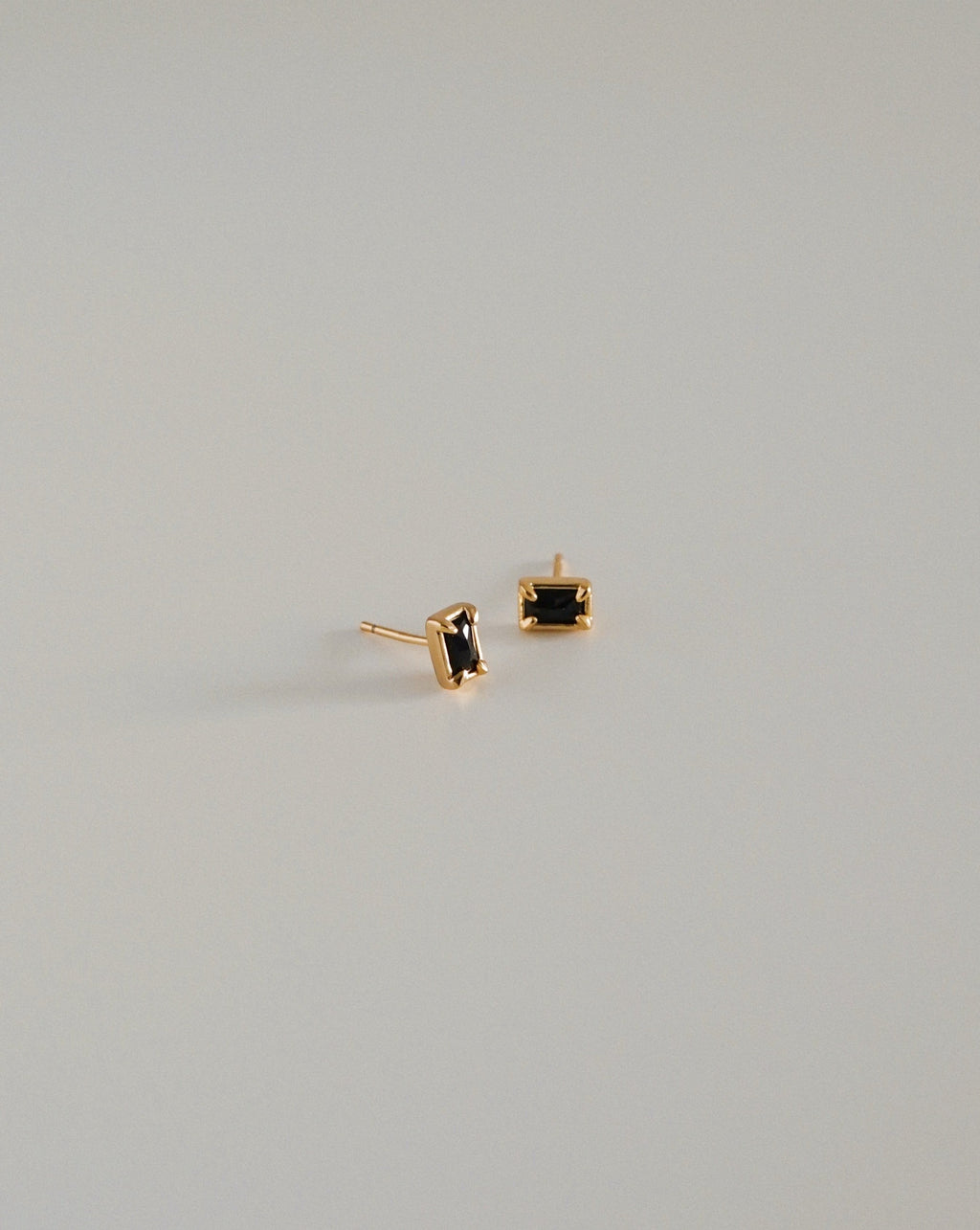 Aura Midnight Stud Earrings in Gold