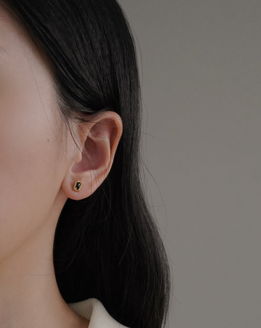 Aura Midnight Stud Earrings in Gold