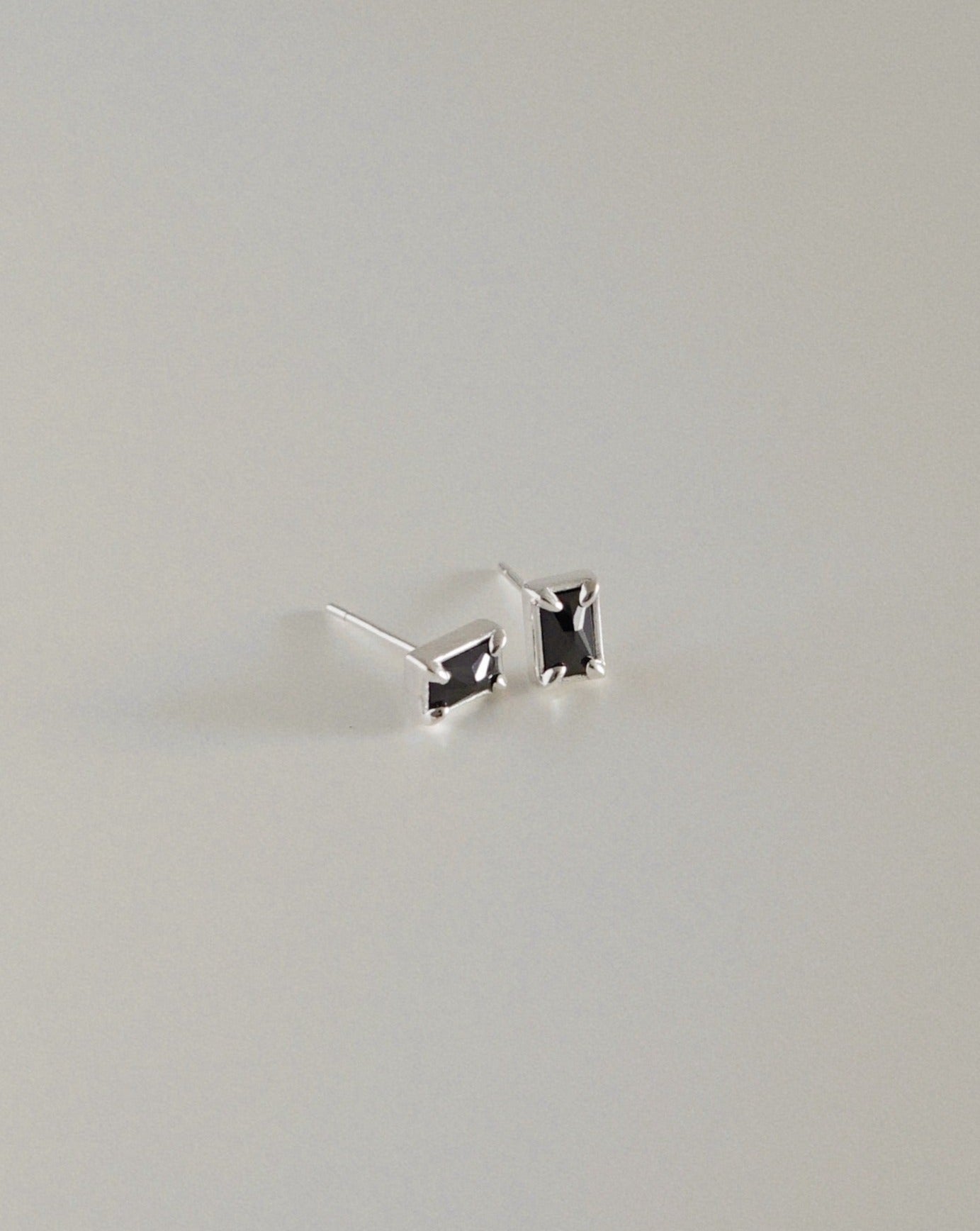 Aura Midnight Stud Earrings in Silver