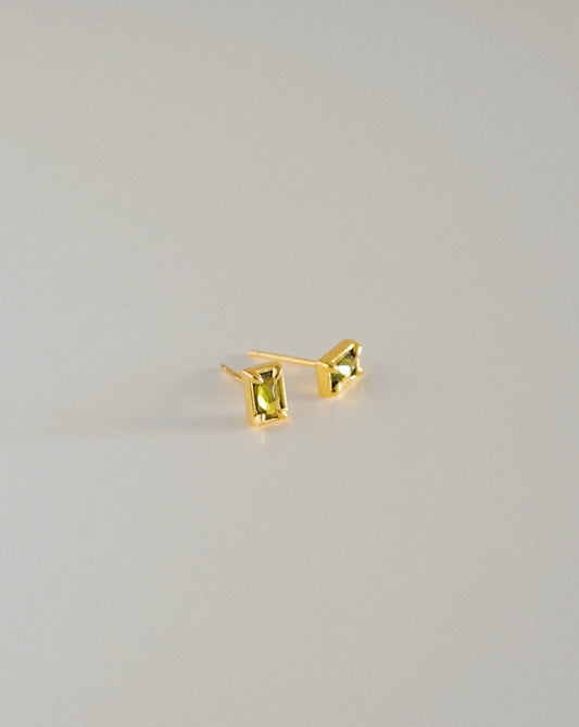 Aura Sage Stud Earrings in Gold