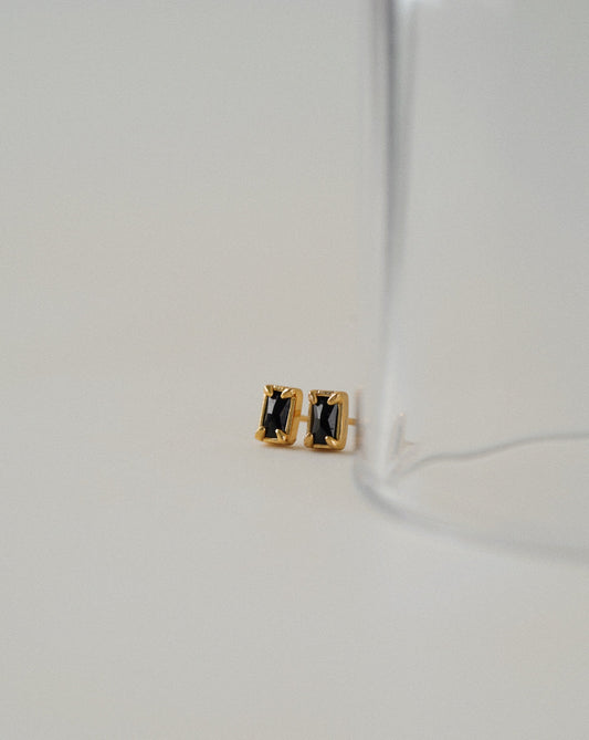 Aura Midnight Stud Earrings in Gold