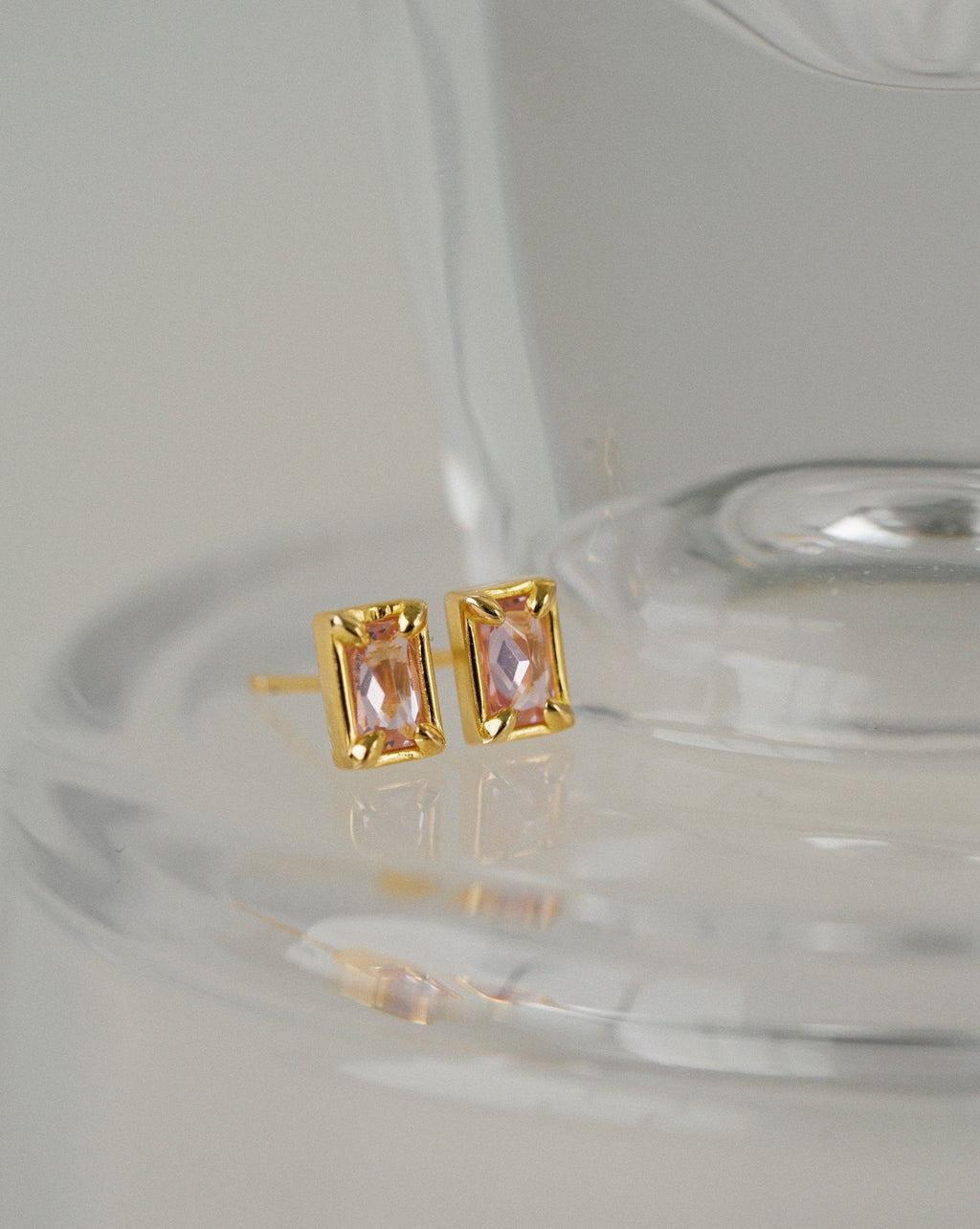 Aura Blush Stud Earrings in Gold