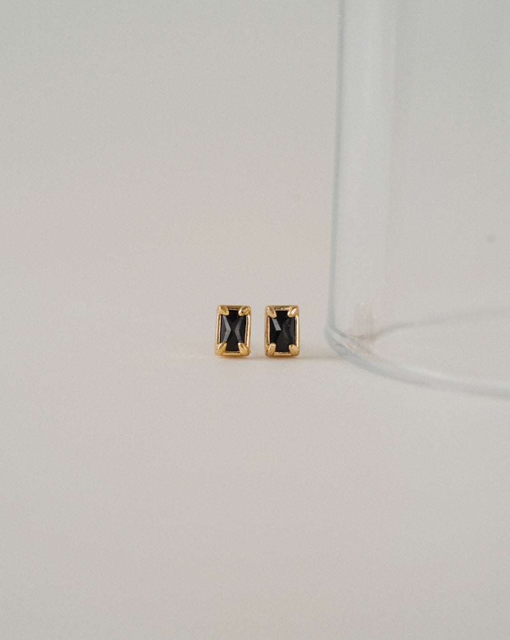 Aura Midnight Stud Earrings in Gold