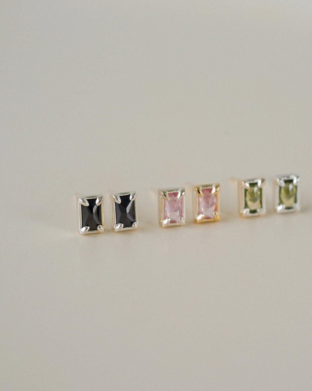 Aura Midnight Stud Earrings in Silver