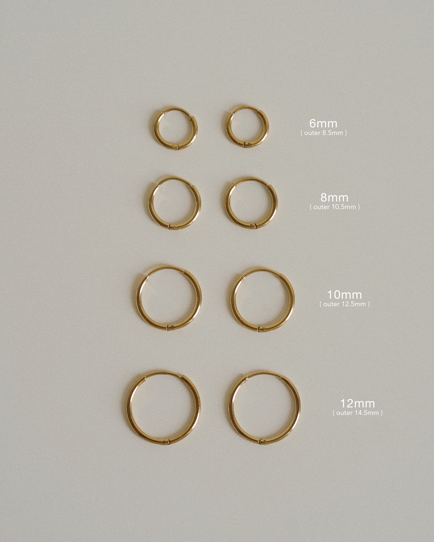 Basic Thin Hoops in Gold