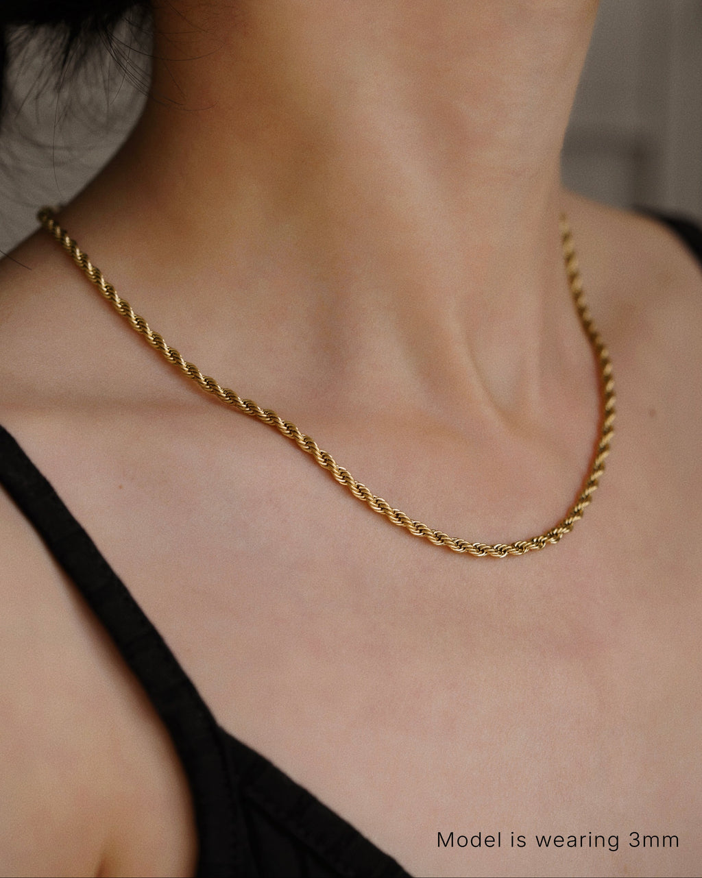 Rope Chain Necklace in Gold