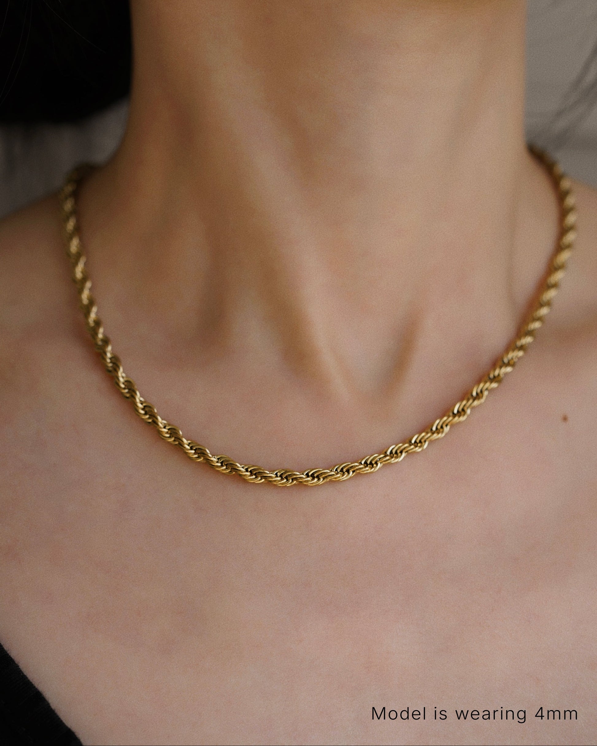 Rope Chain Necklace in Gold