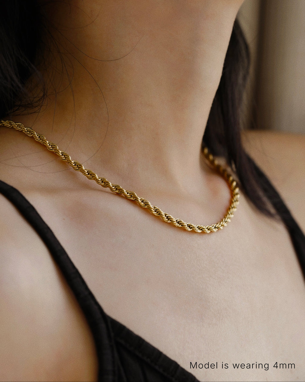 Rope Chain Necklace in Gold