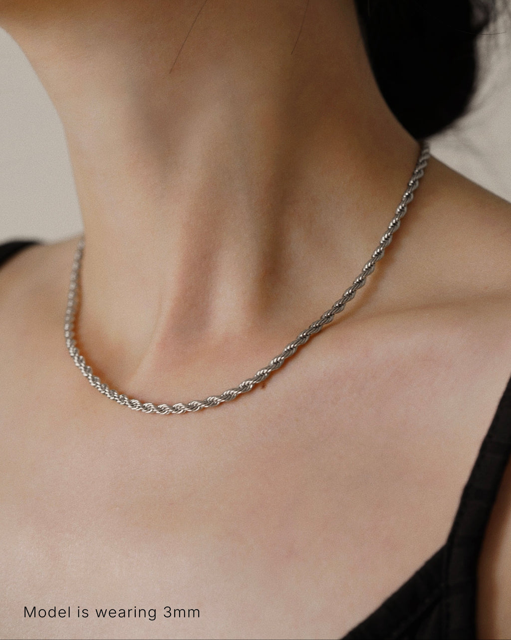 Rope Chain Necklace in Silver