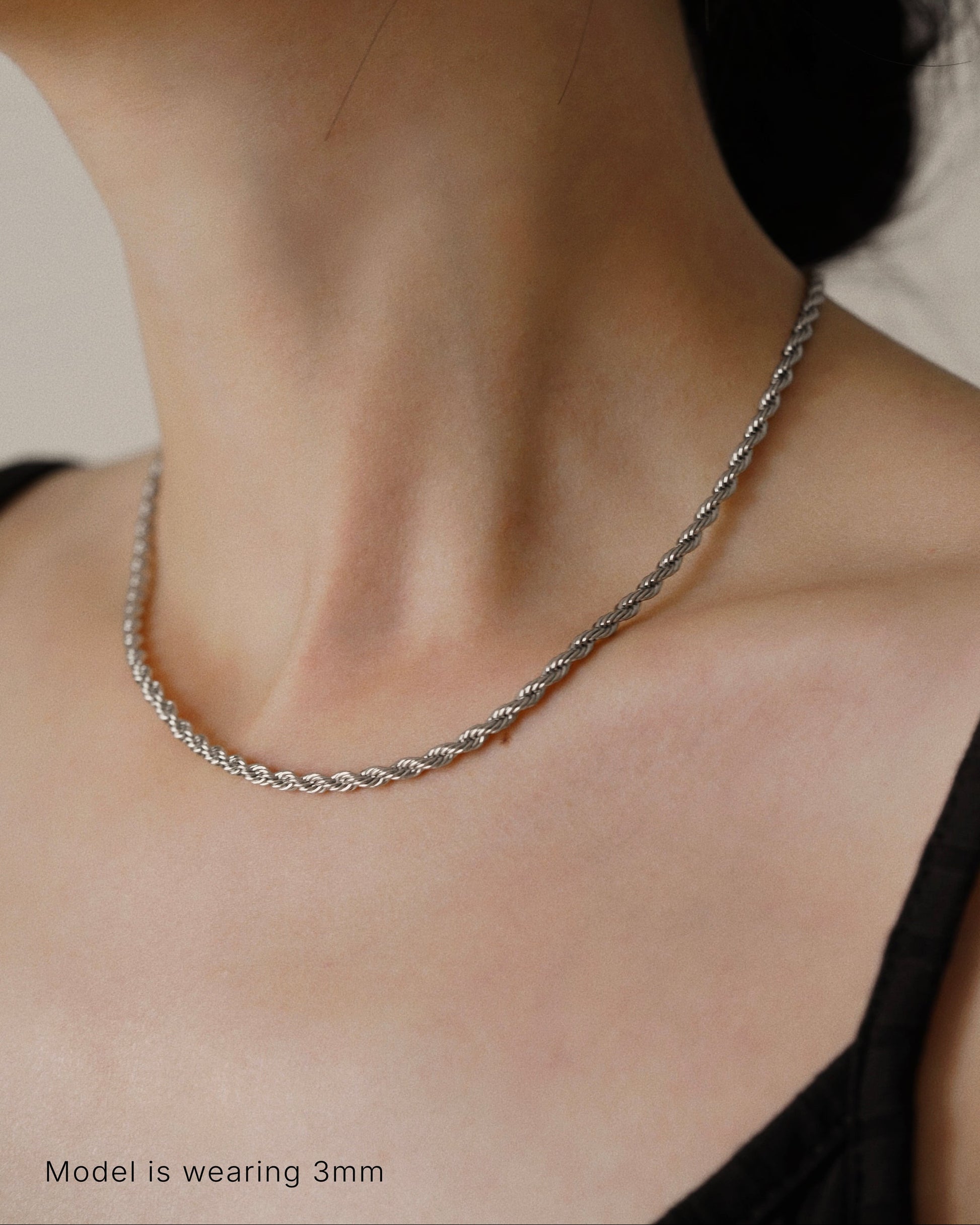 Rope Chain Necklace in Silver