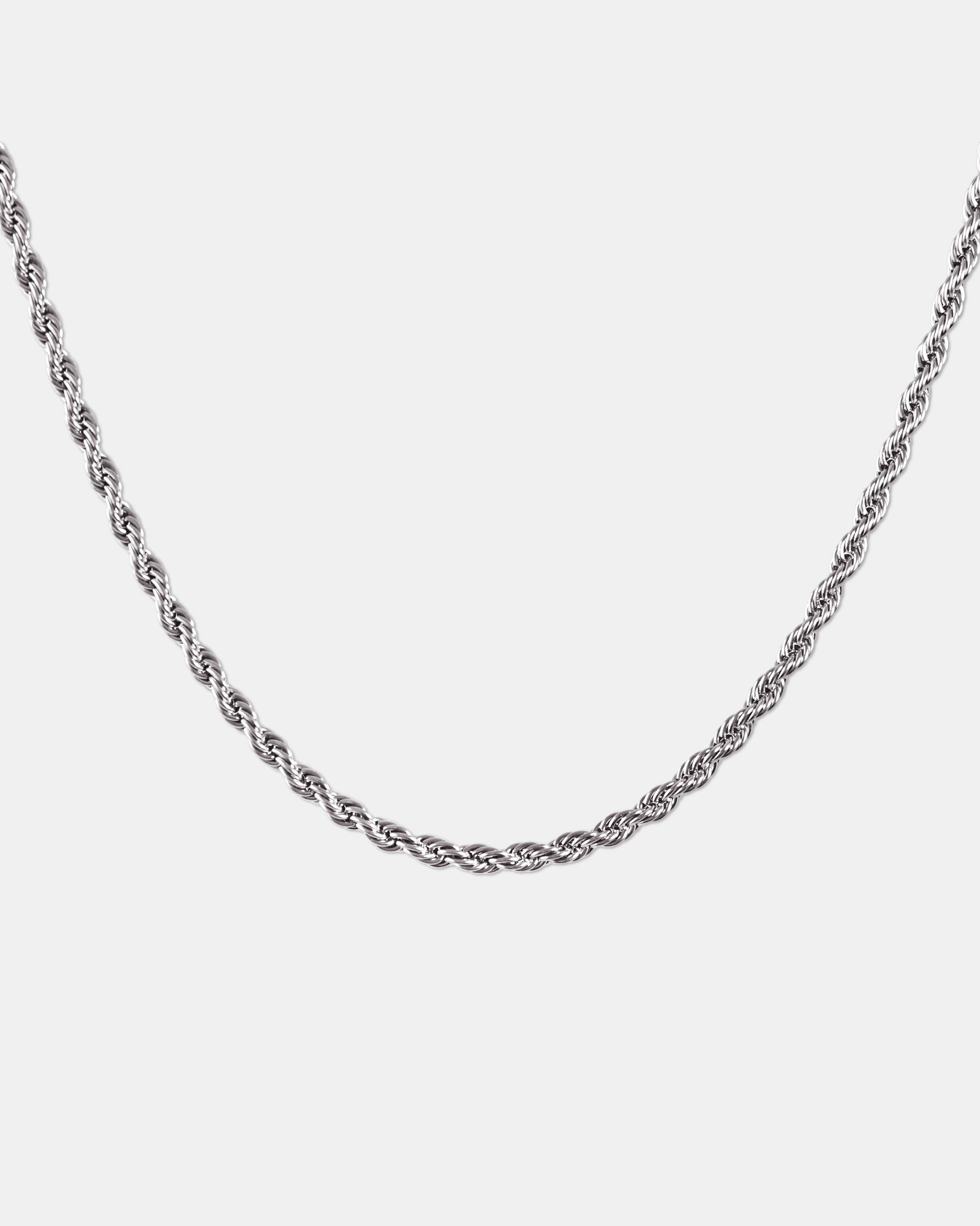 Rope Chain Necklace in Silver