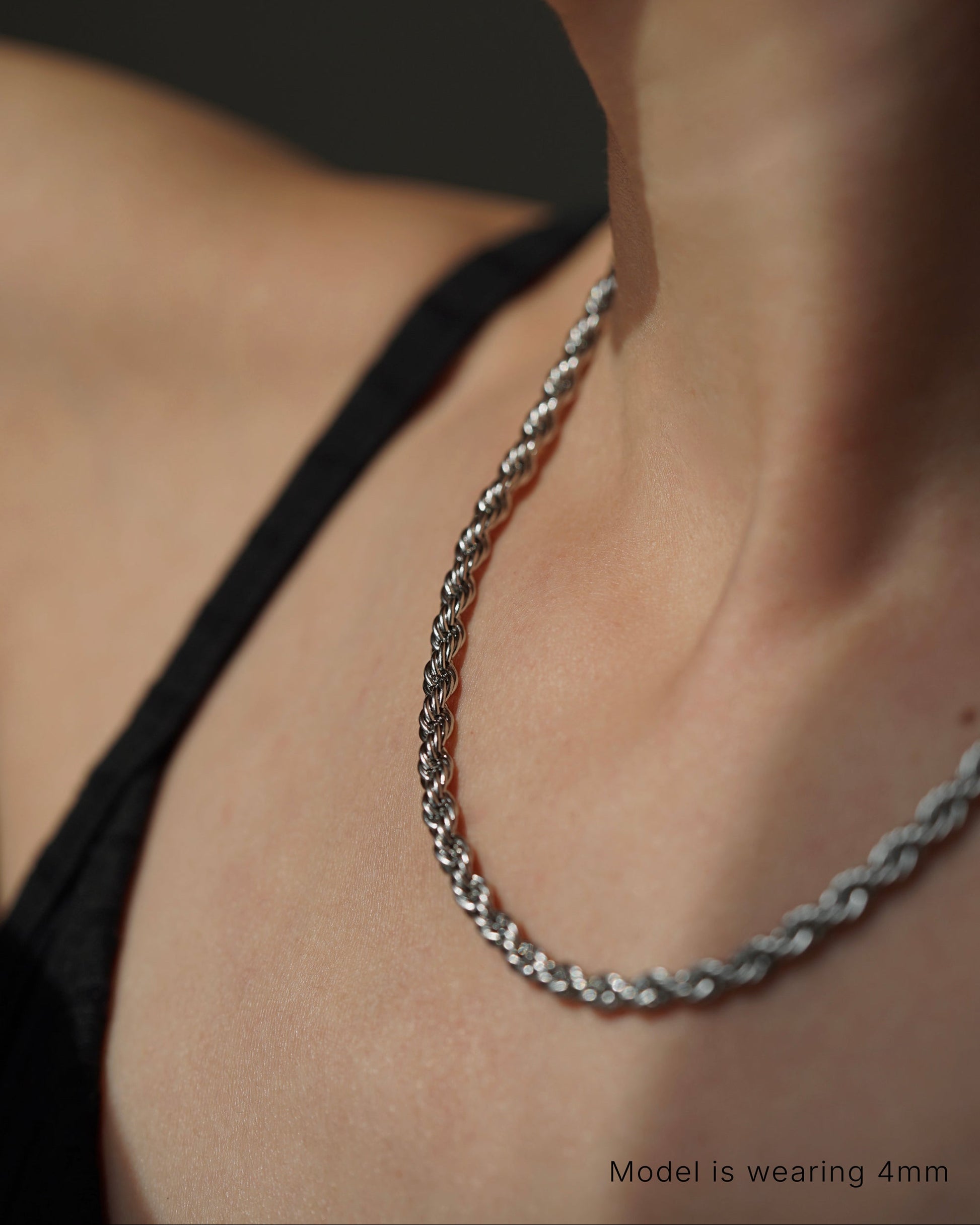 Rope Chain Necklace in Silver