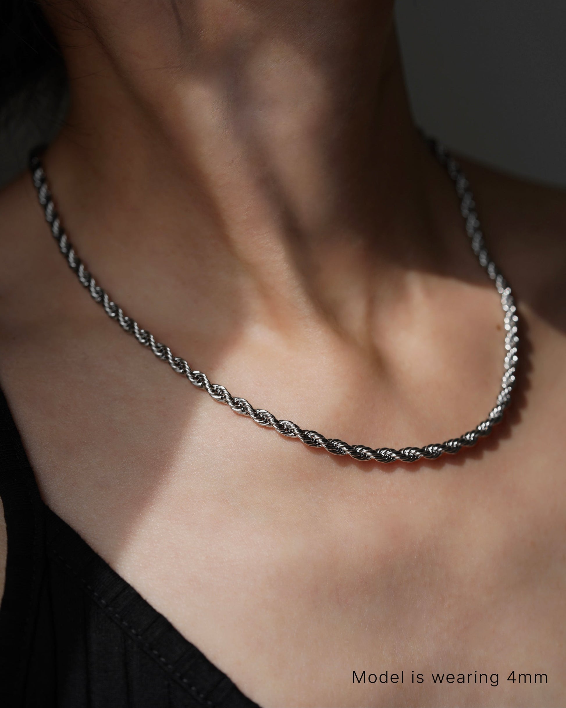 Rope Chain Necklace in Silver