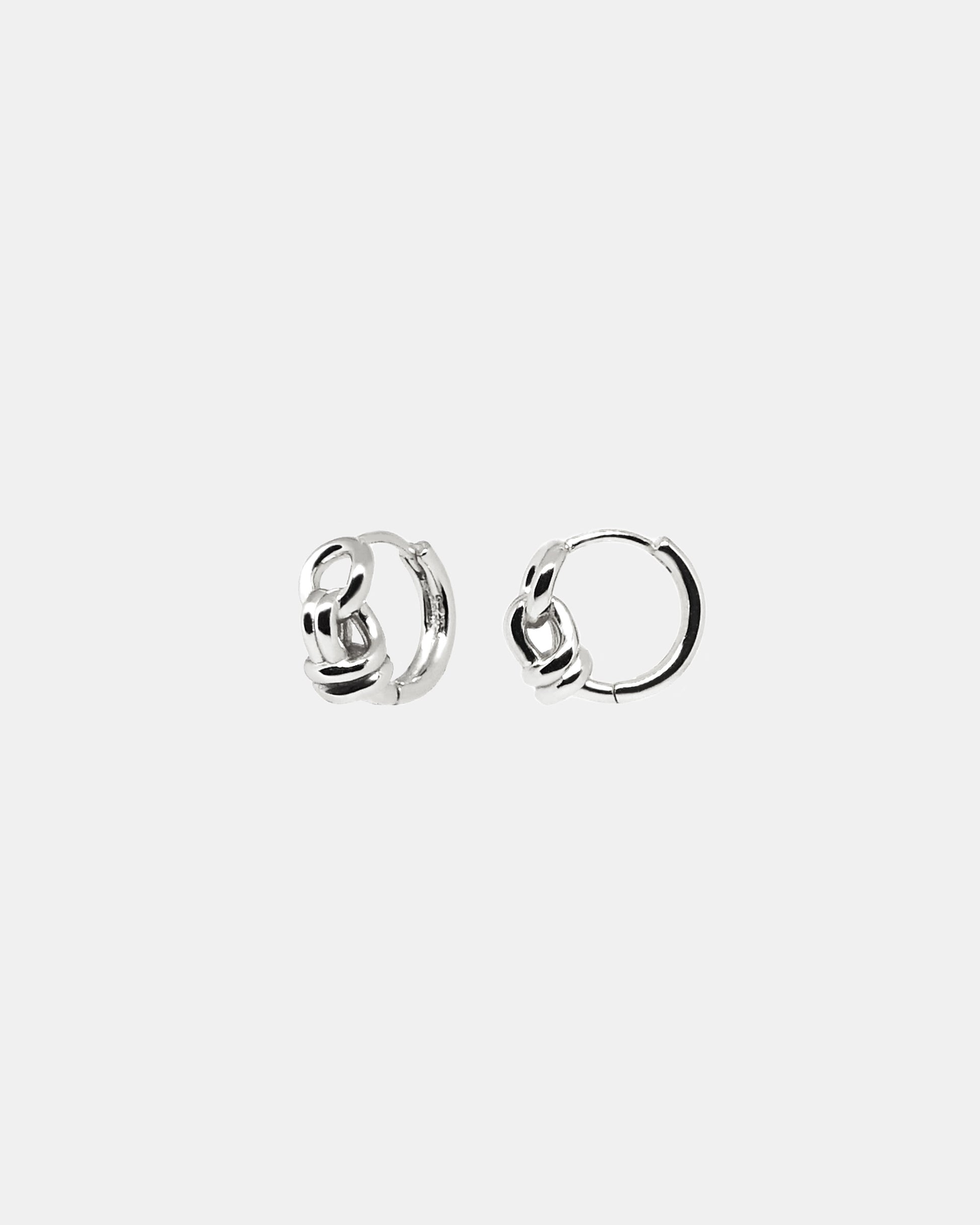 Leia Knot Hoops in Silver