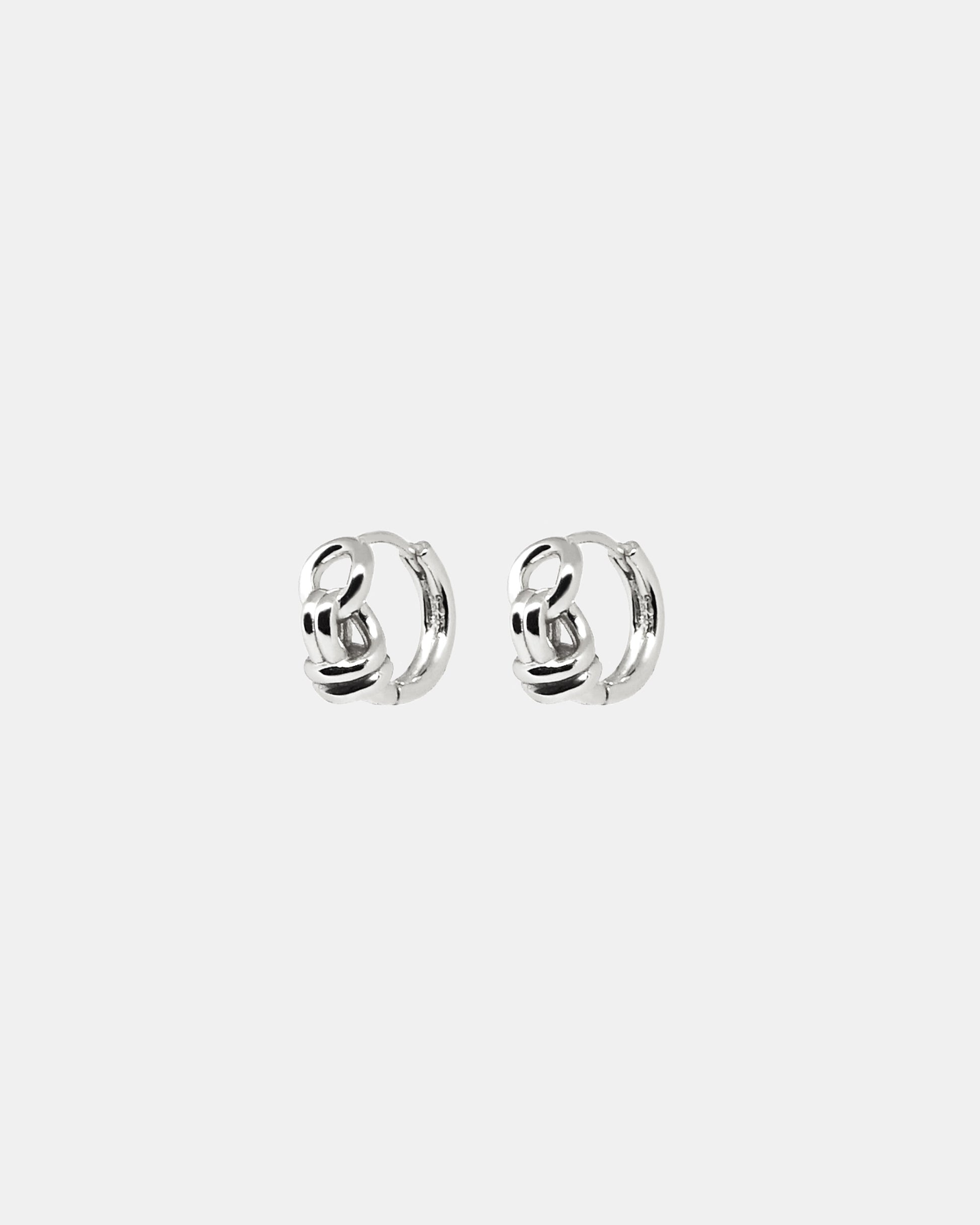 Leia Knot Hoops in Silver