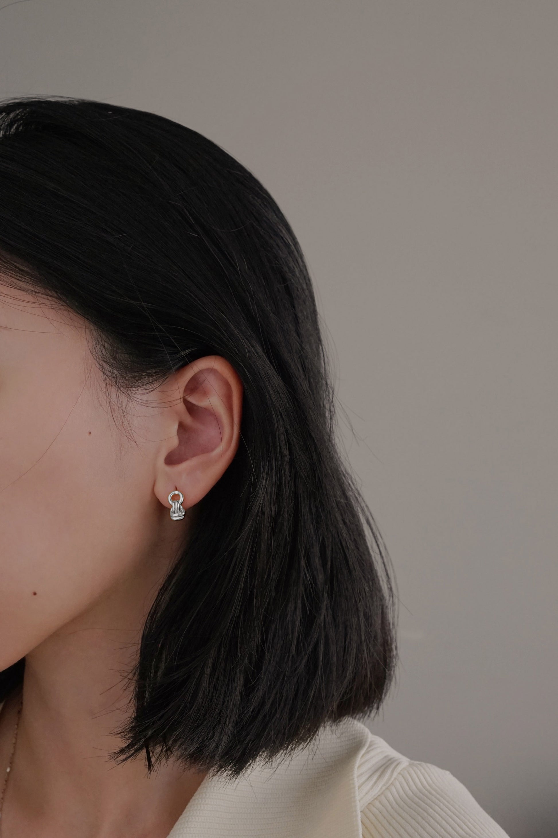 Leia Knot Hoops in Silver