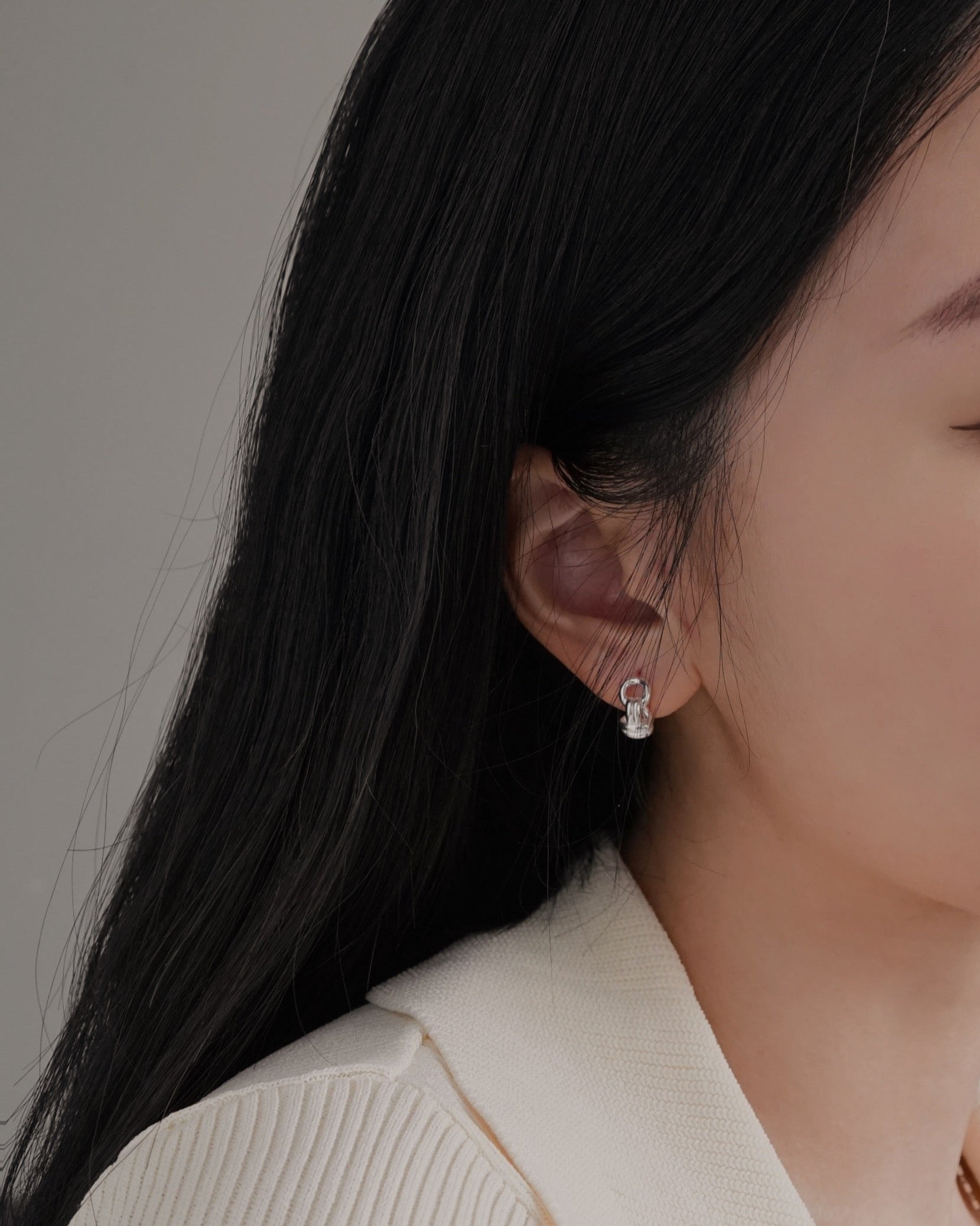 Leia Knot Hoops in Silver