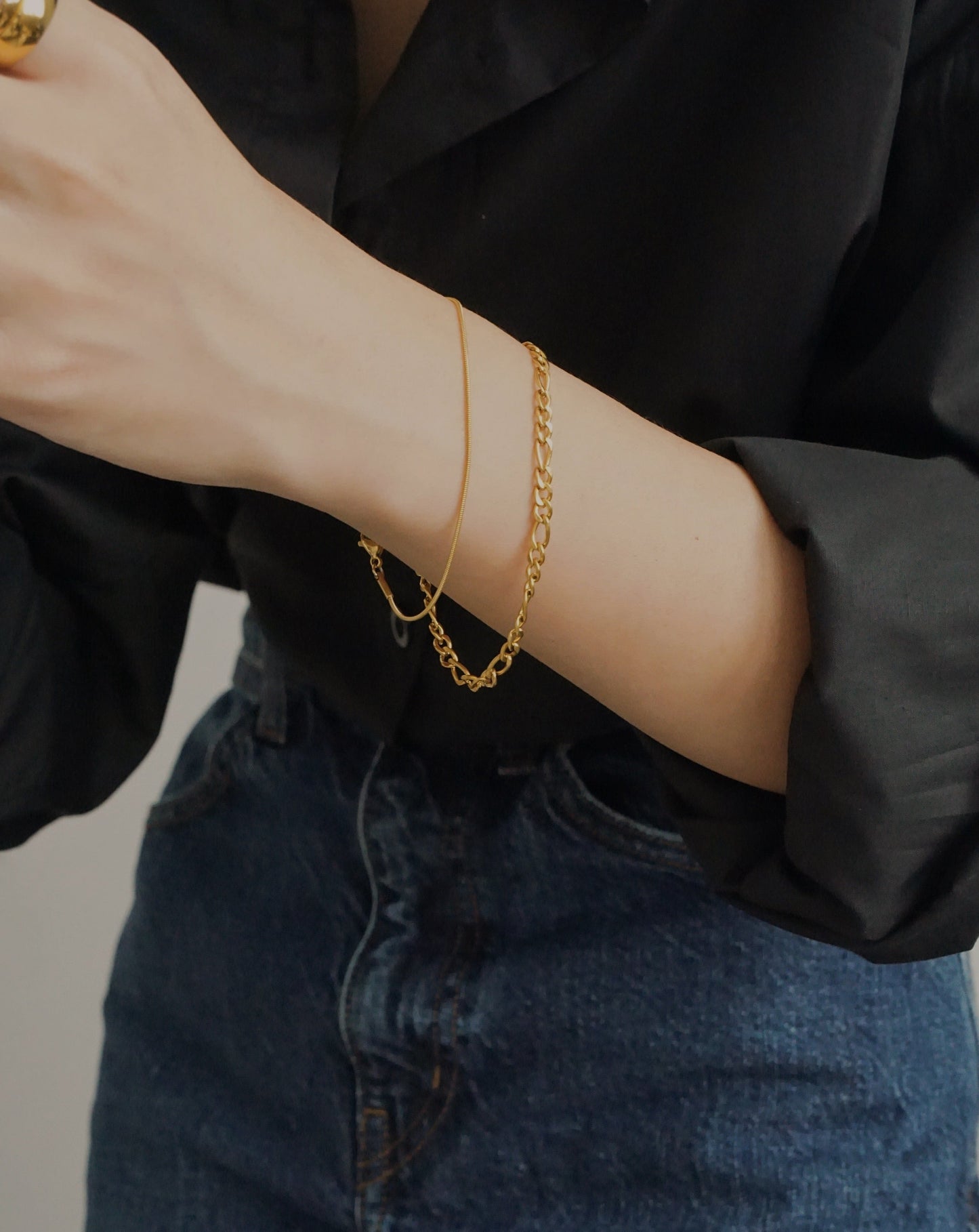 Sleek Snake Chain Bracelet in Gold