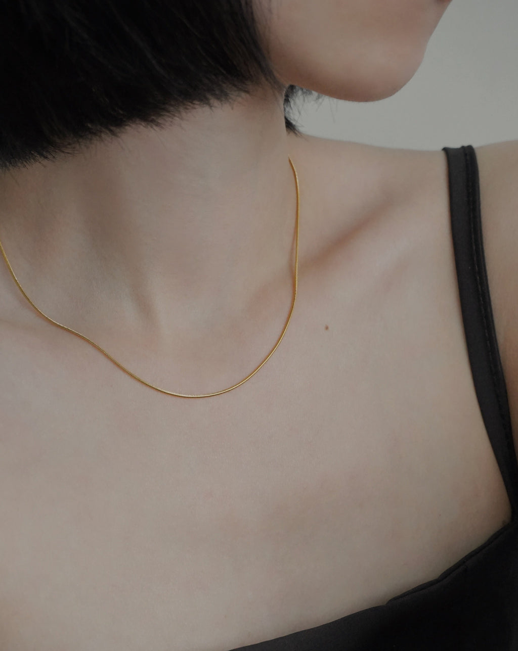 Sleek Snake Chain Necklace in Gold