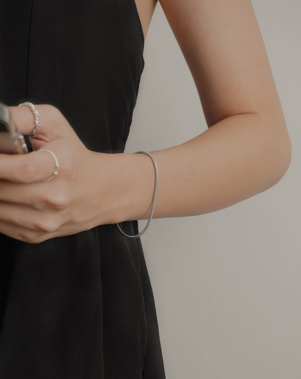 Sleek Snake Chain Bracelet in Silver