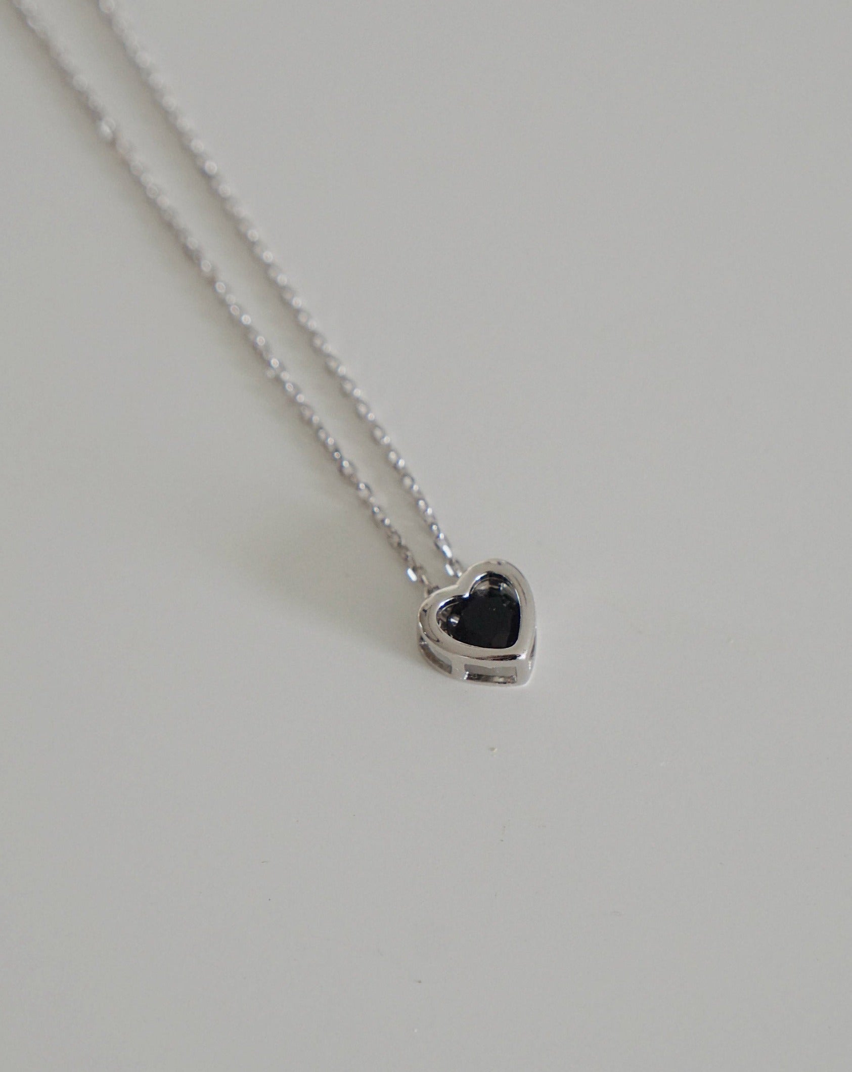 Black and deals silver heart necklace