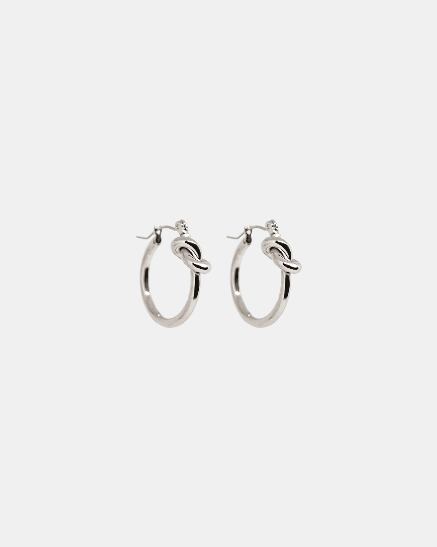 Classic Knot Hoops in Silver