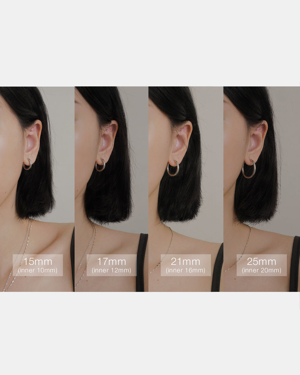 Midi Hoops in Silver