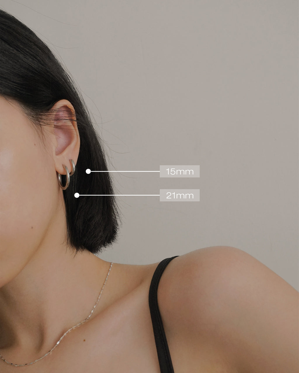 Midi Hoops in Silver