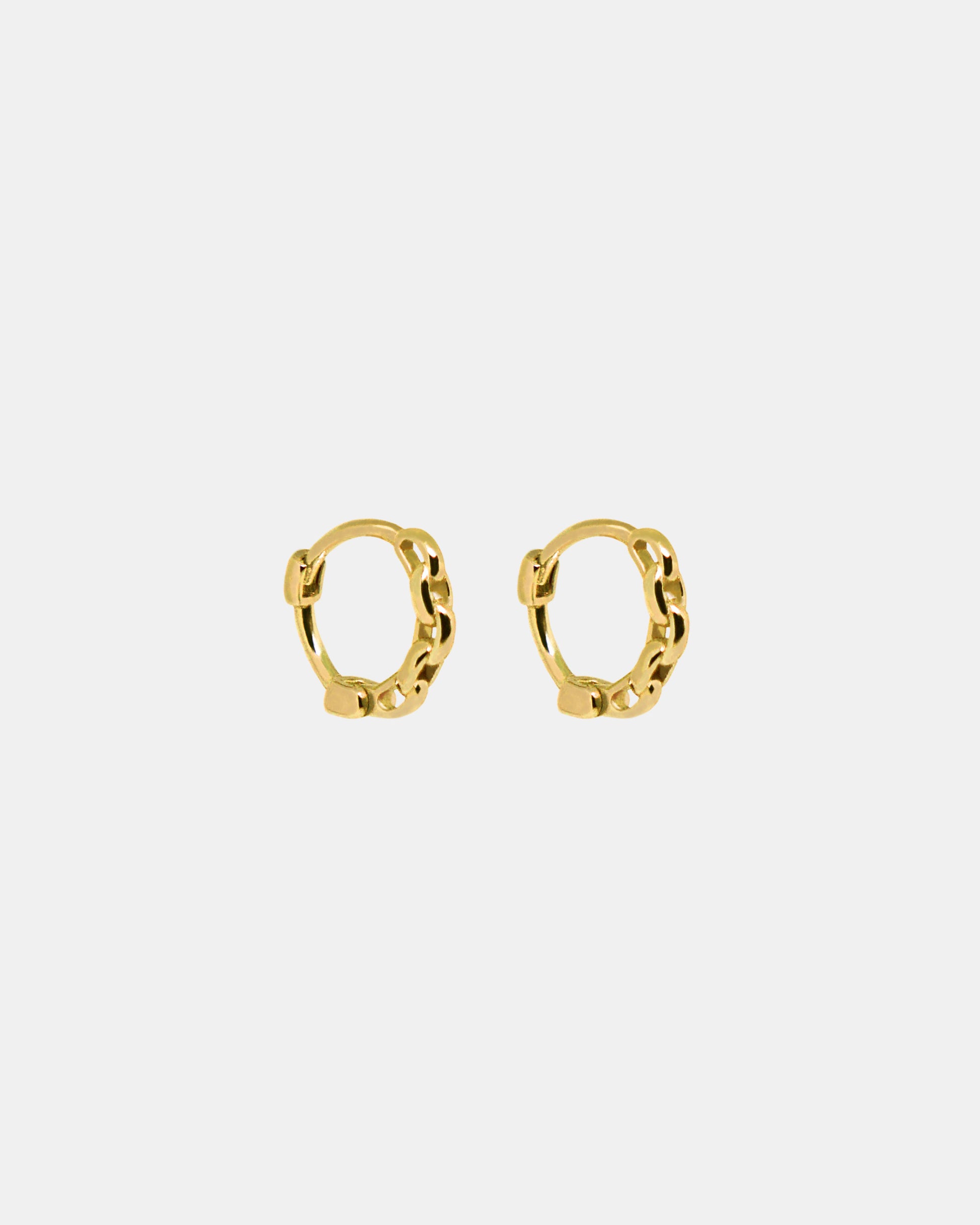 Mini Chain Hoops in Gold