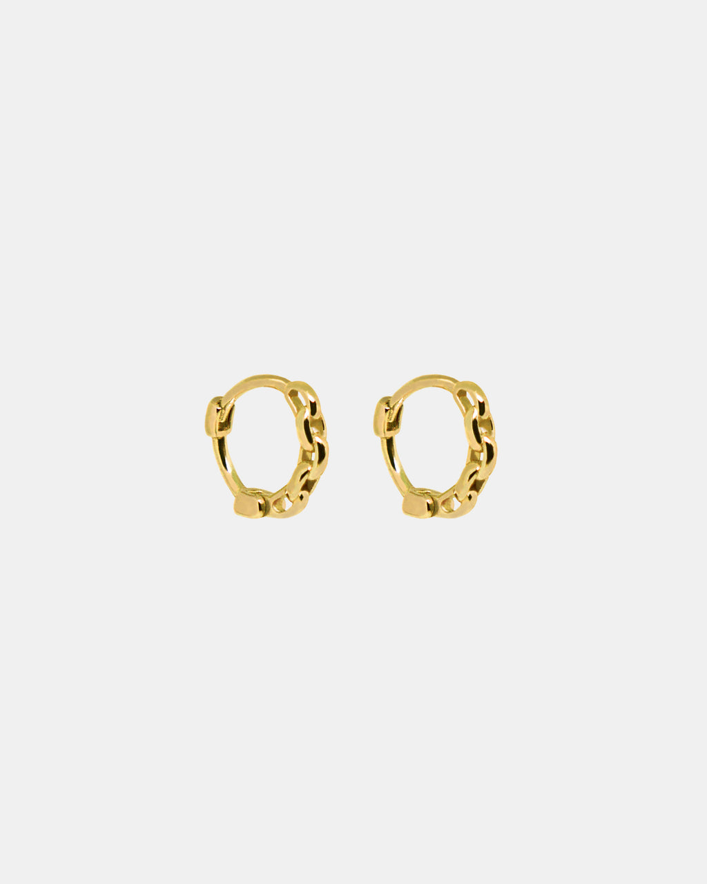 Mini Chain Hoops in Gold