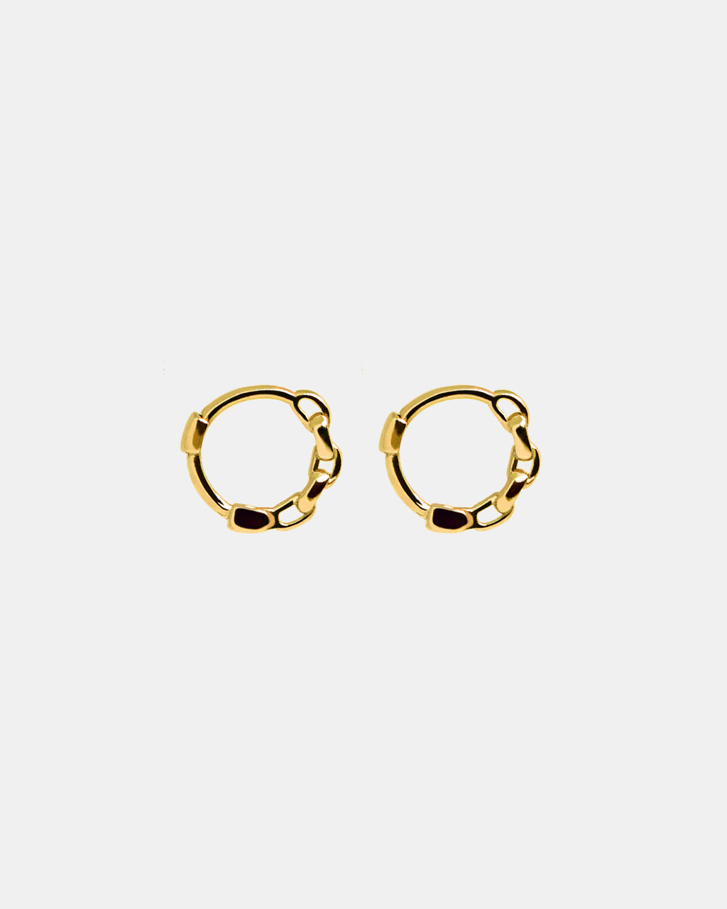 Mini Chain Hoops in Gold