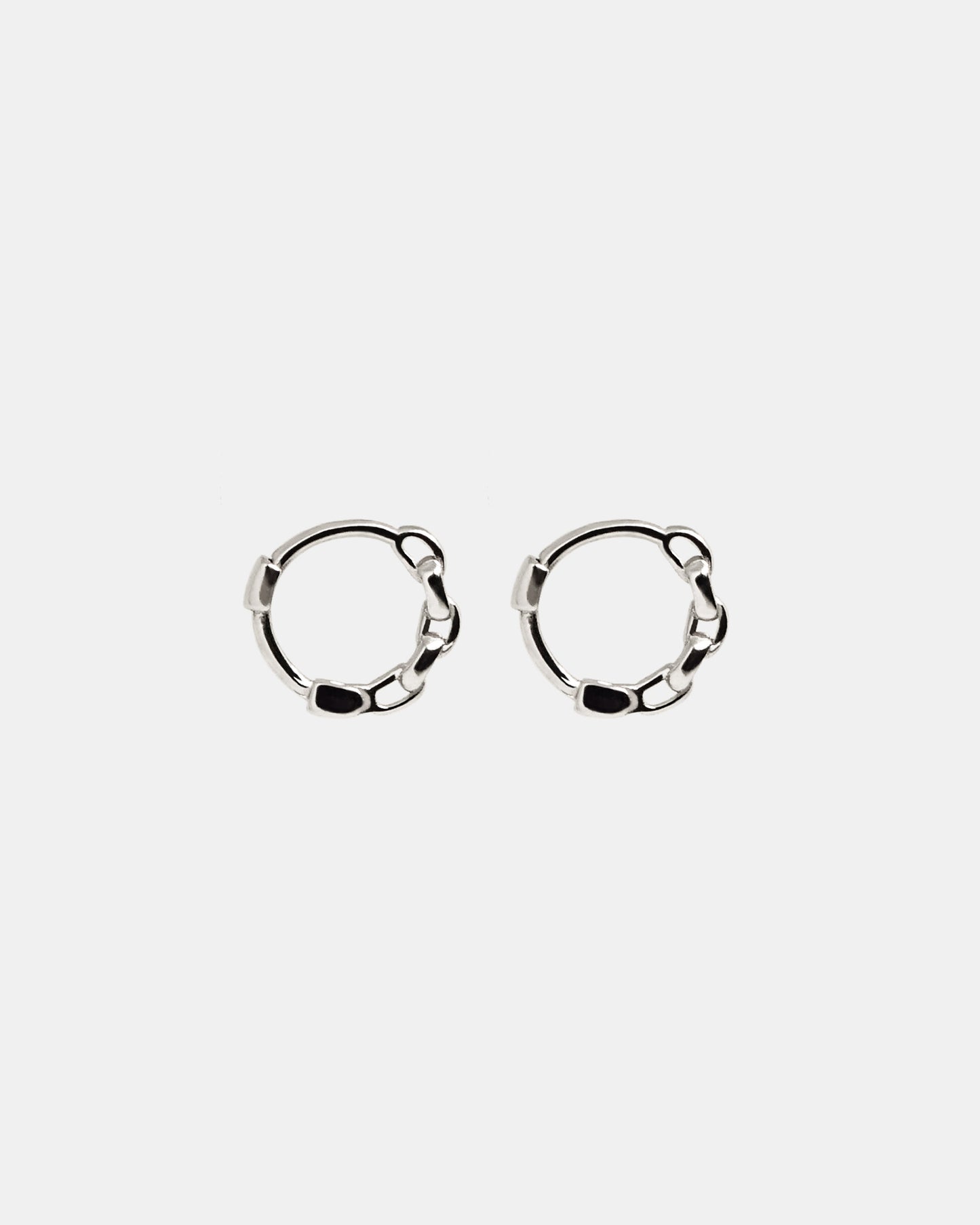 Mini Chain Hoops in Silver