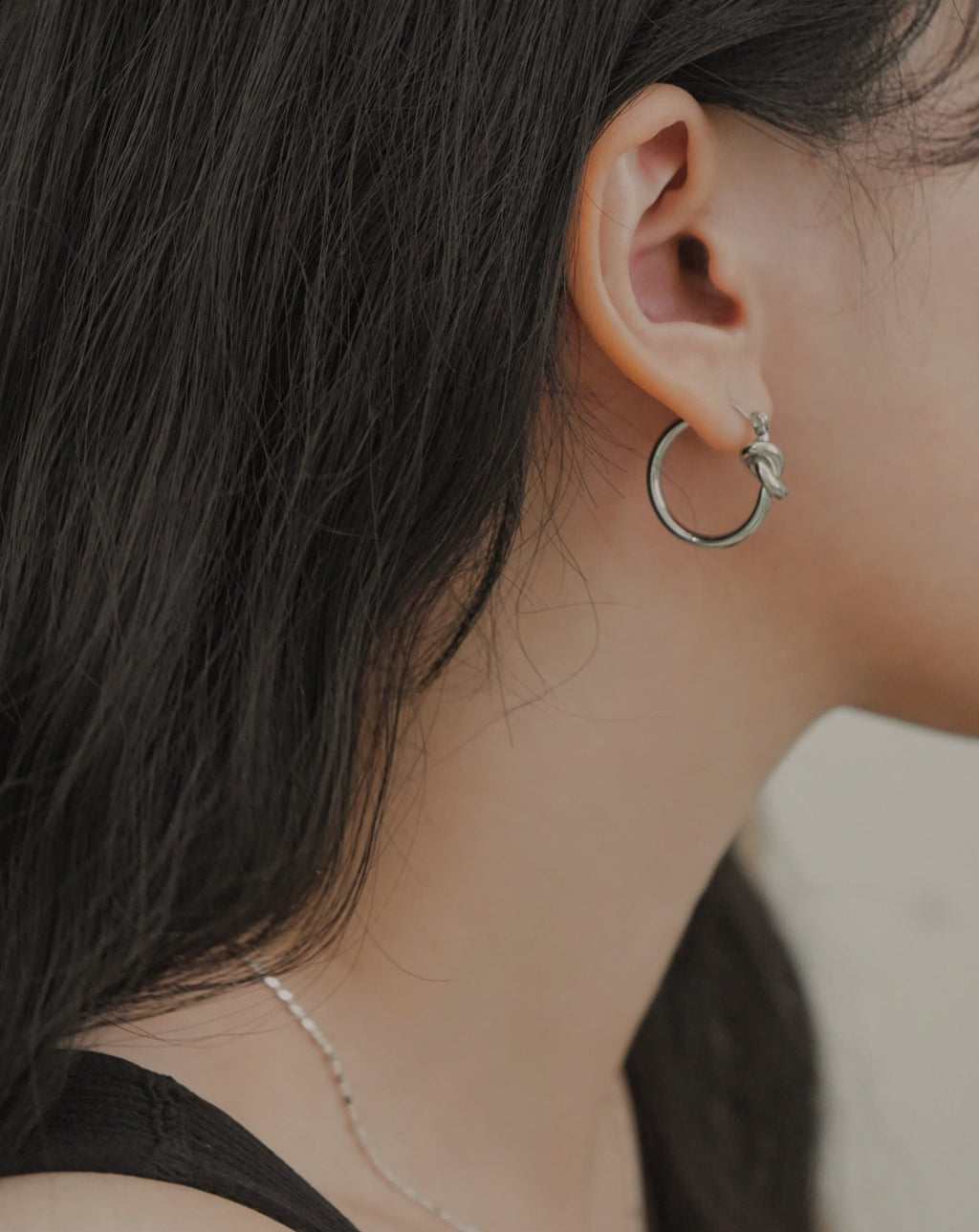 Classic Knot Hoops in Silver