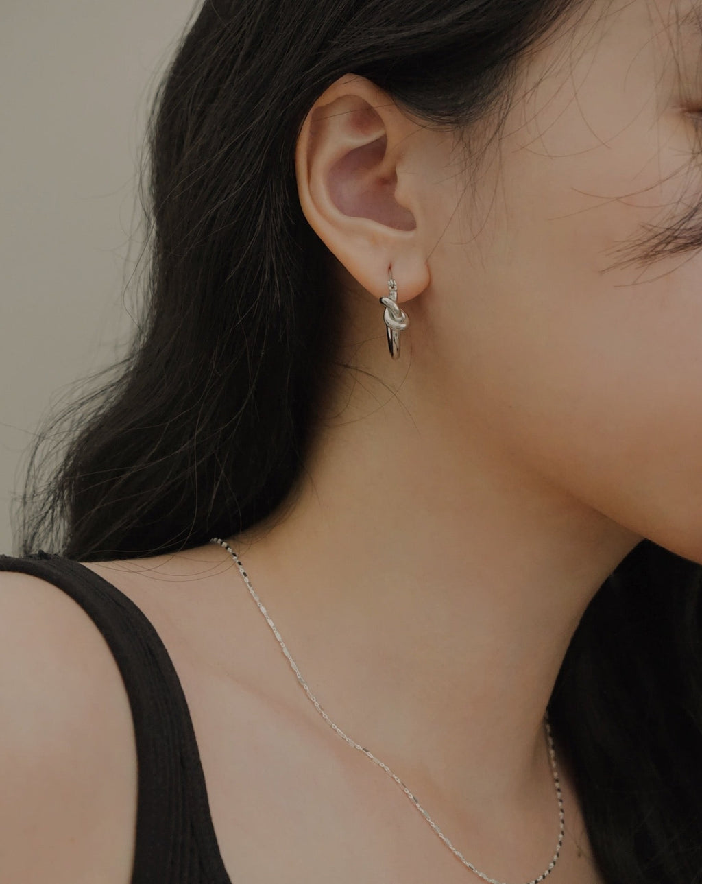 Classic Knot Hoops in Silver